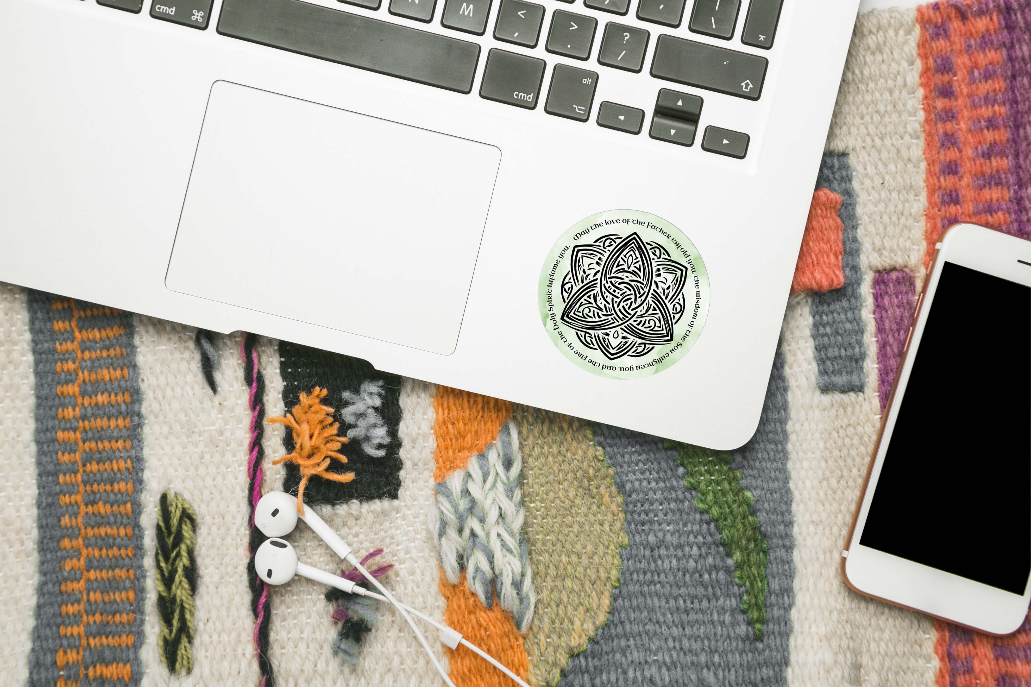 Celtic Knot Waterproof Vinyl Sticker -  Irish Faith & Trinity Symbol