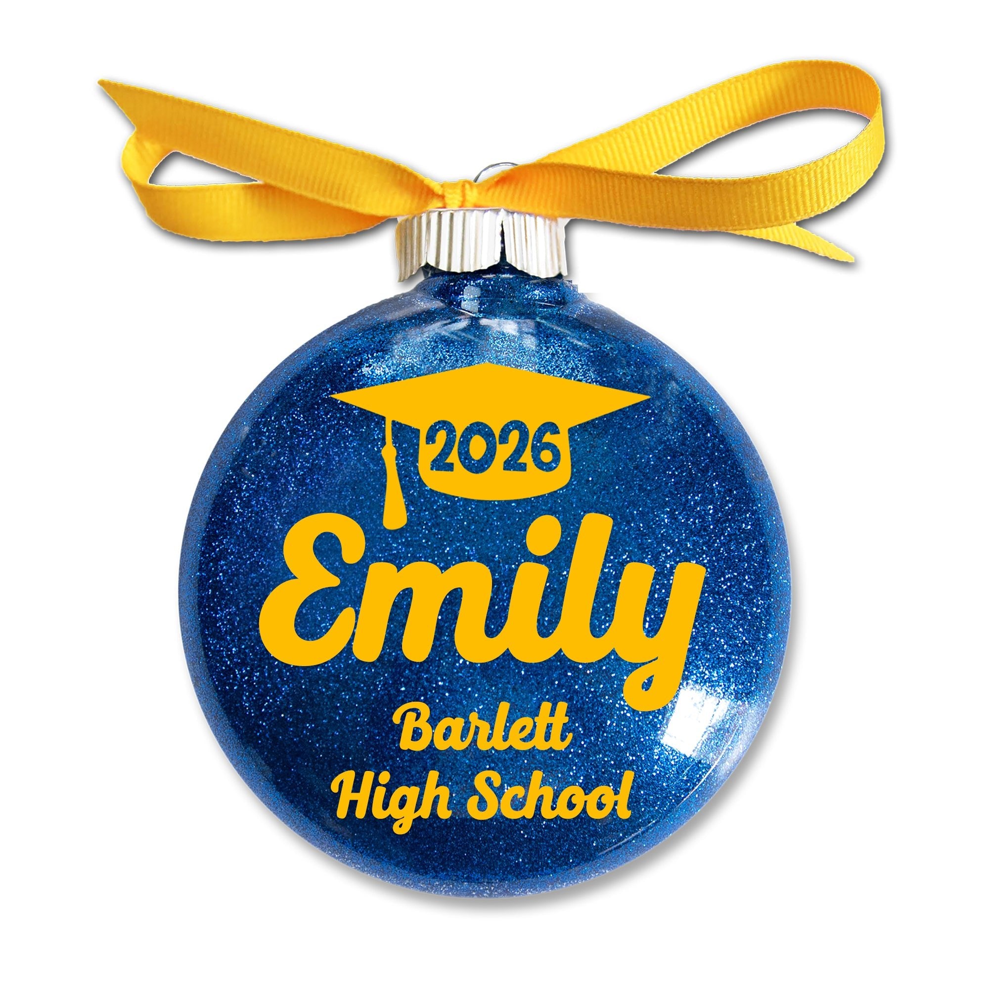 Graduation Glitter Christmas Ornament - Firefly Wishes
