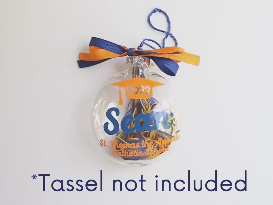 Personalized Graduation Christmas Ornament - Tassel Holder Keepsake - High School College Grad Christmas Gift - Class of 2023