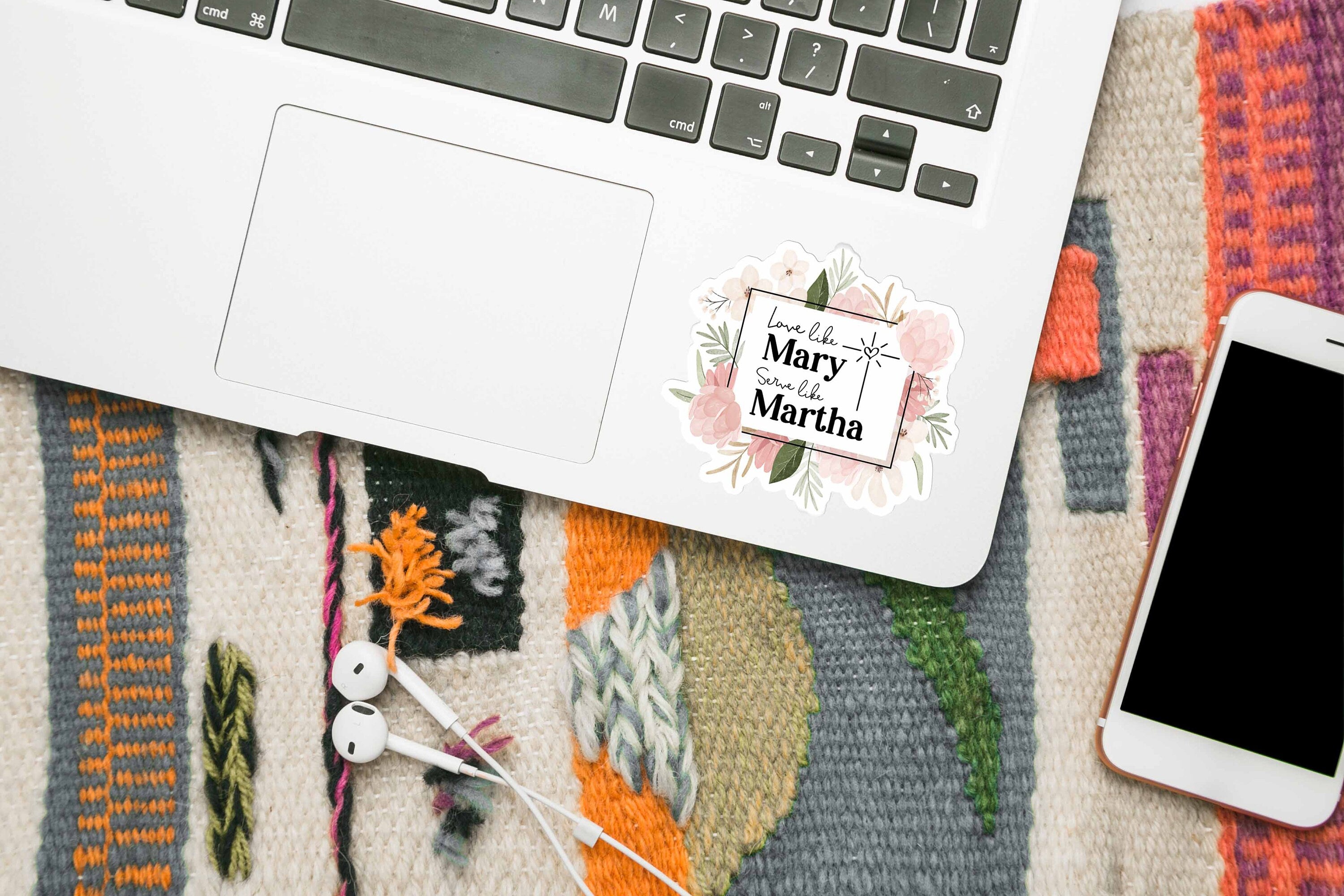 Love Like Mary, Serve Like Martha Sticker - Christian Stickers for Laptop - Catholic Vinyl Waterproof Sticker