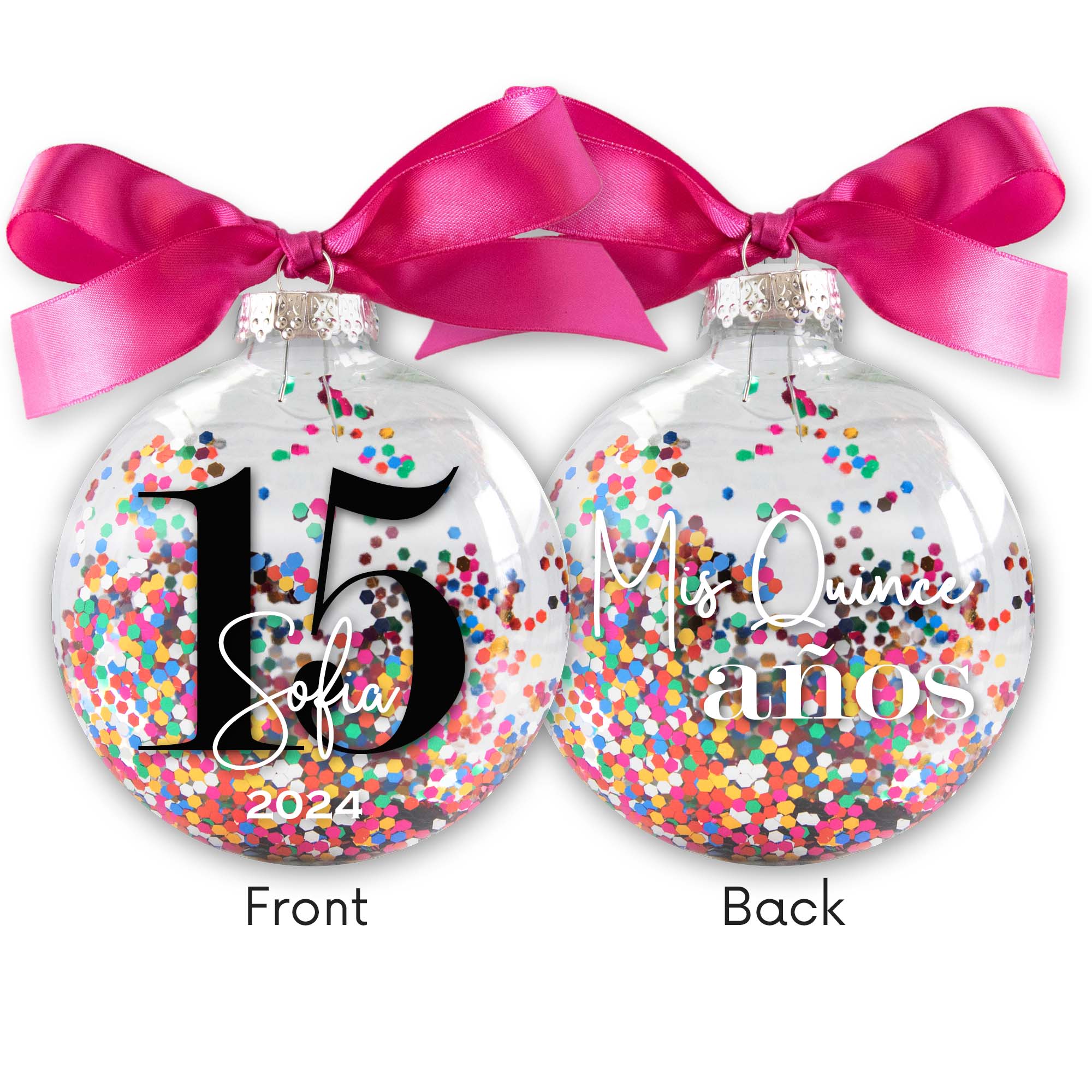 Personalized 15th Mis Quince Años Christmas Ornament -