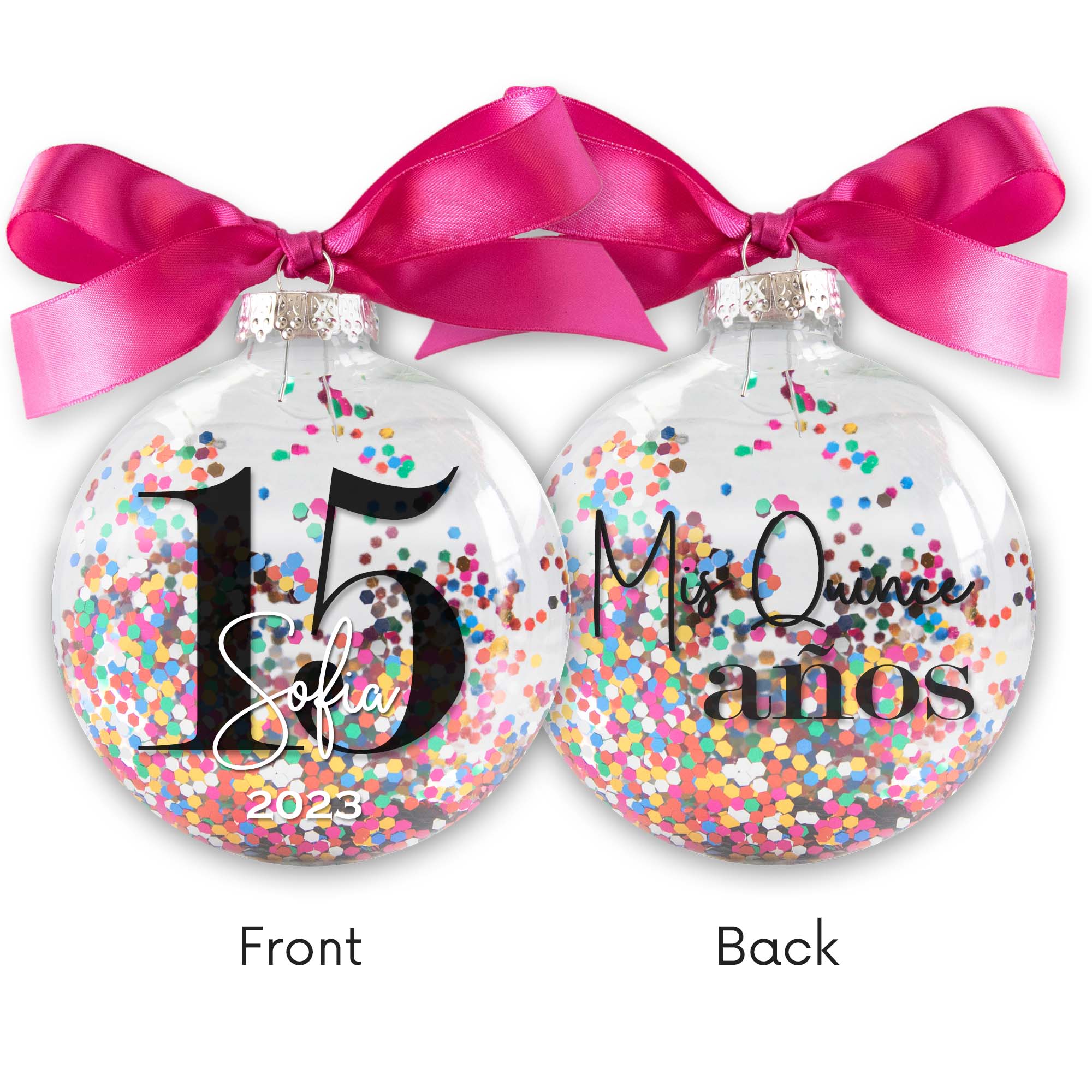 15th Mis Quince Anos Birthday Confetti Christmas Ornament