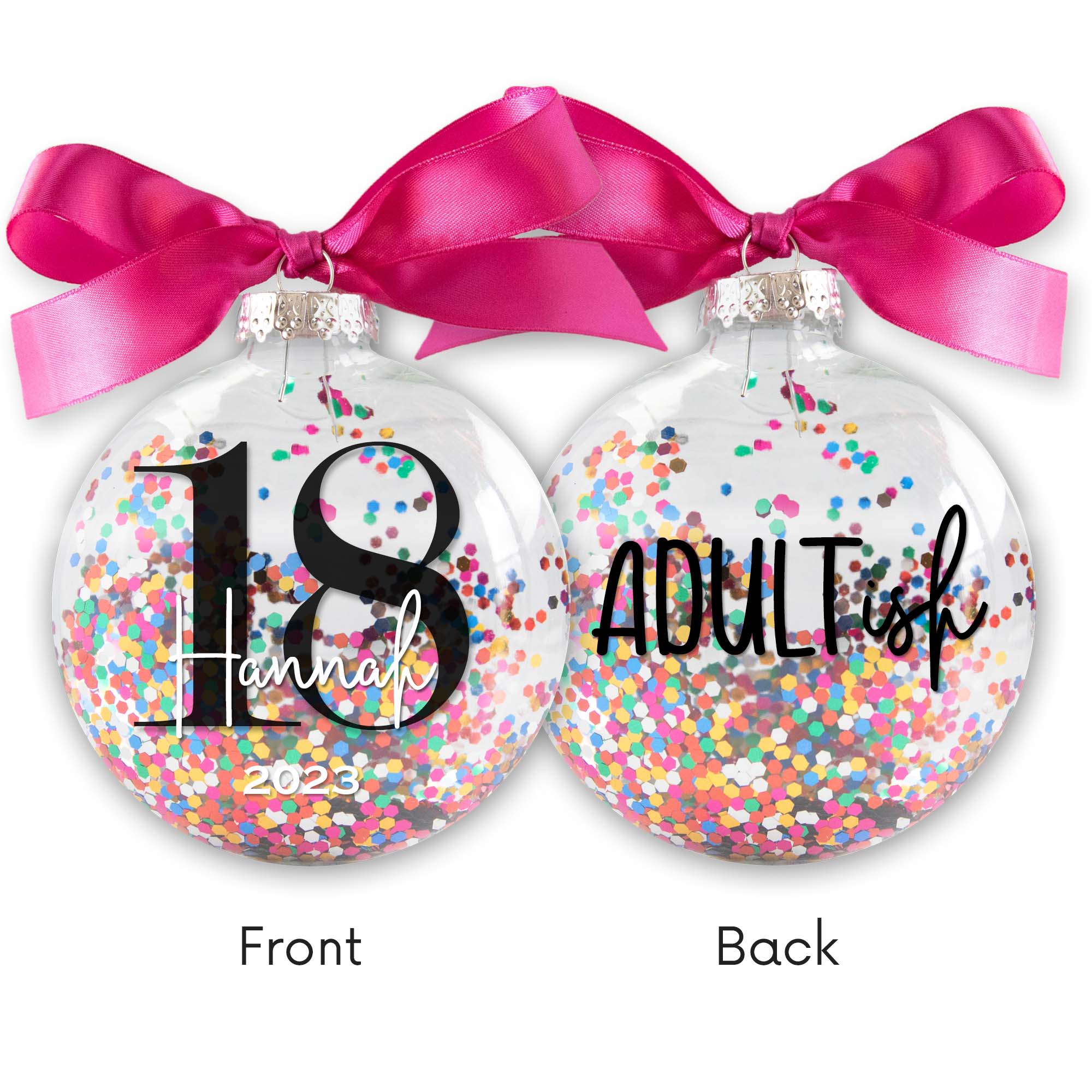 18th Adult-ish Birthday Confetti Christmas Ornament
