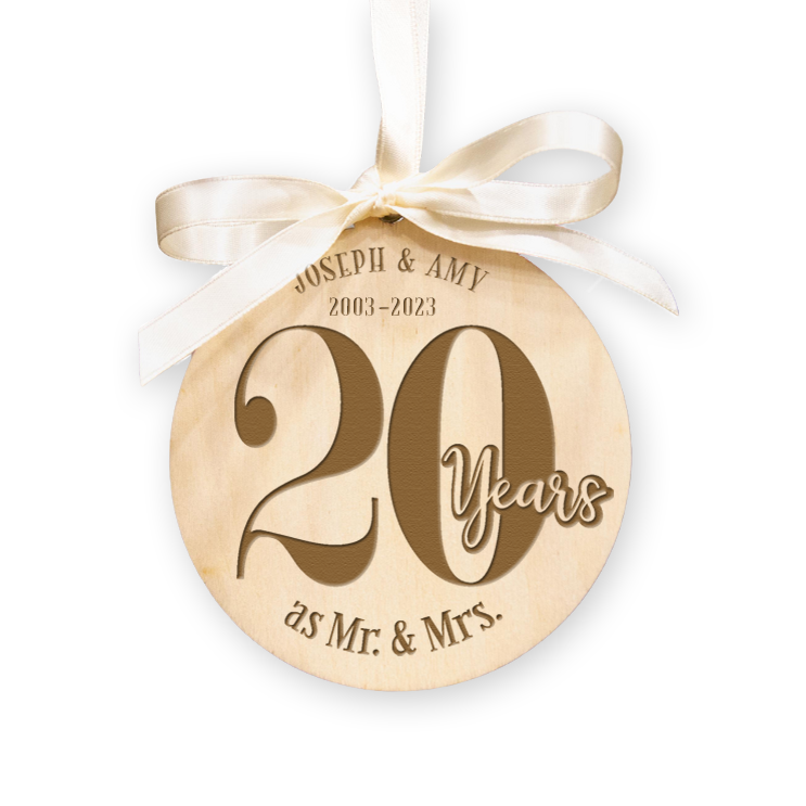 20th wedding anniversary christmas ornaments deals