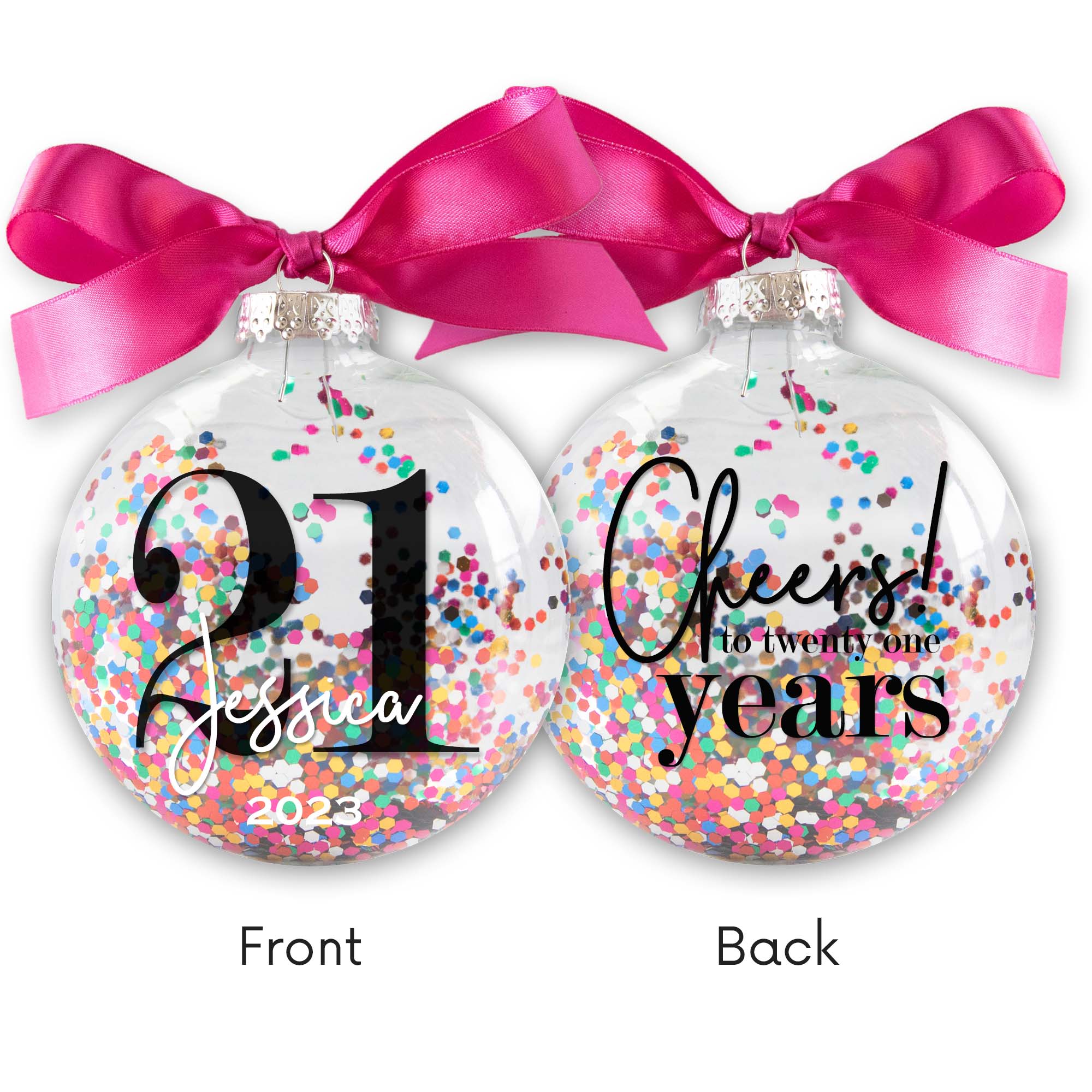 21st Birthday Confetti Christmas Ornament