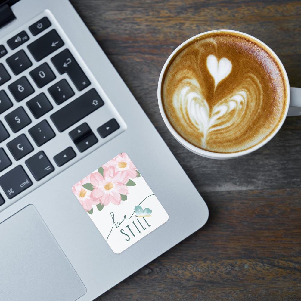 Be Still Christian Sticker - Psalm 46:10 Floral Vinyl Sticker