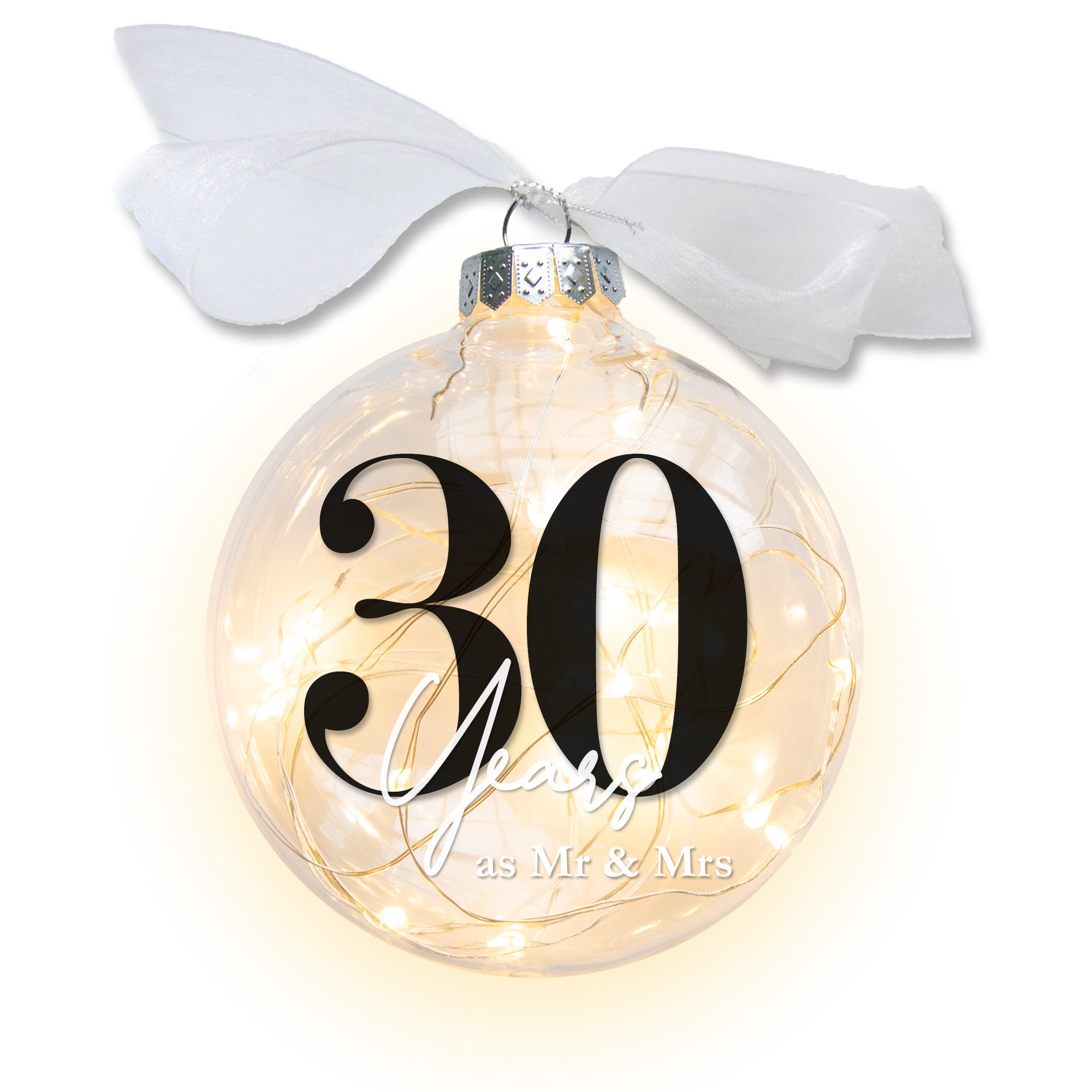 30th Wedding Anniversary Lighted Christmas Ornament