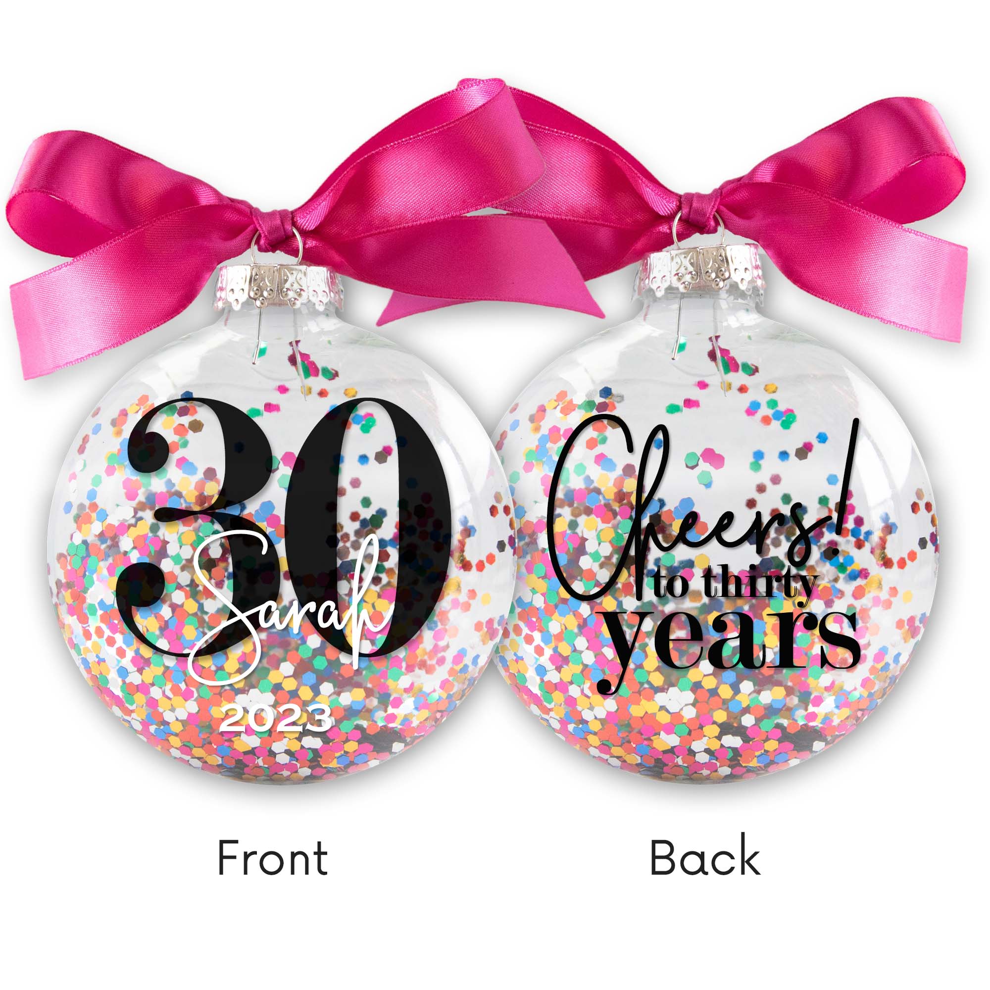 30th Birthday Confetti Christmas Ornament