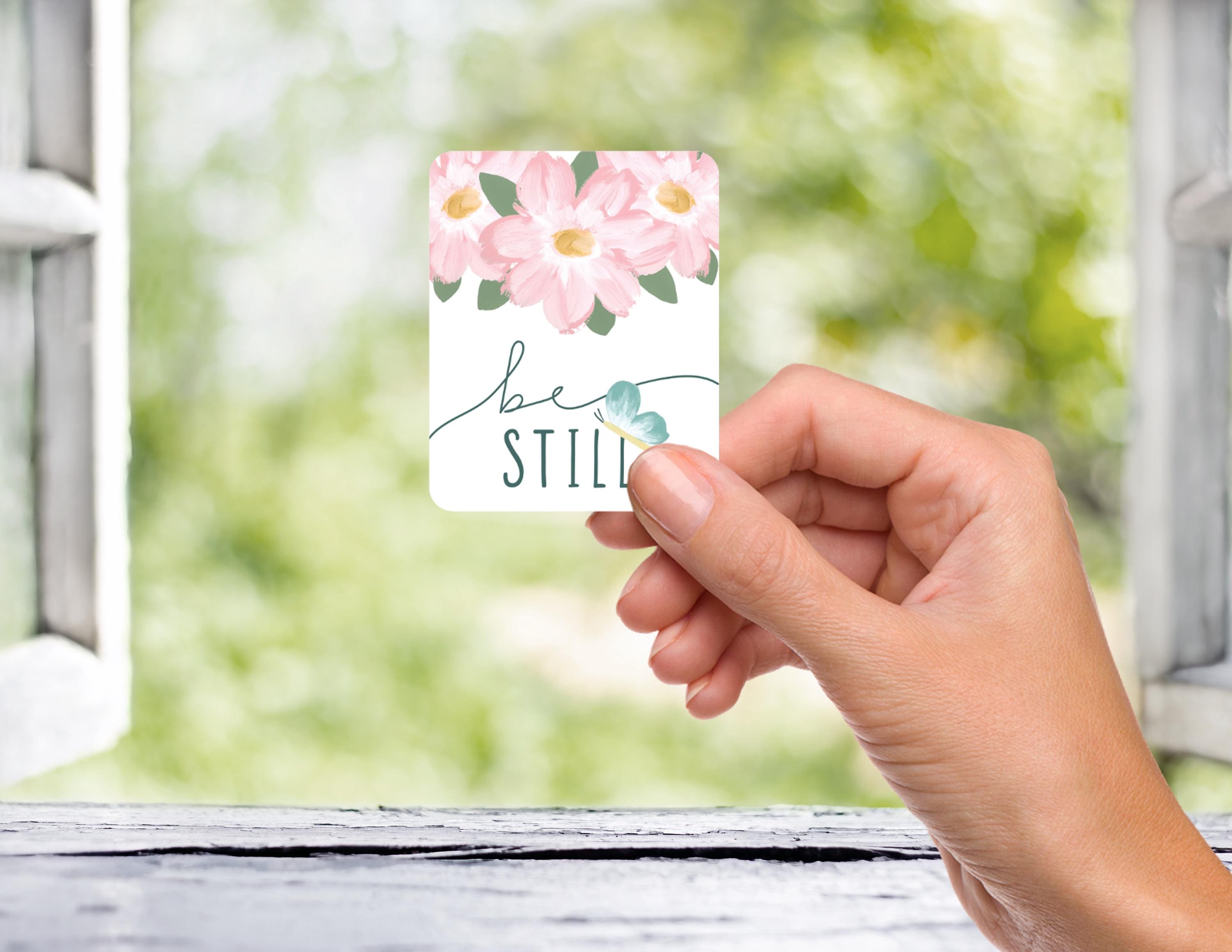Be Still Christian Sticker - Psalm 46:10 Floral Vinyl Sticker