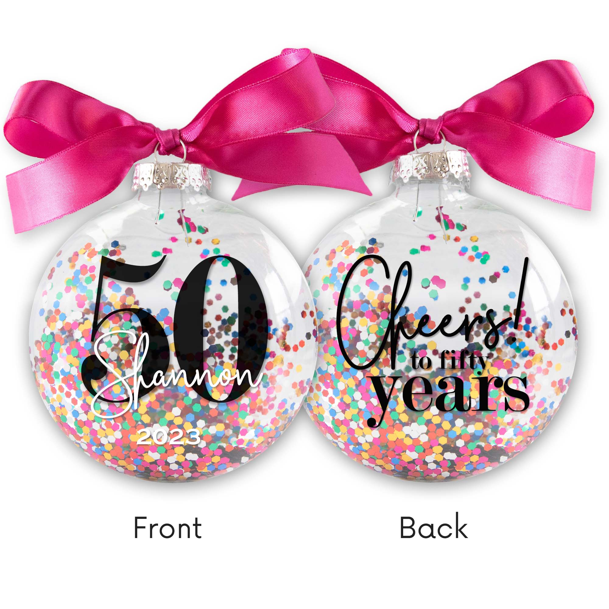 50th Birthday Confetti Christmas Ornament