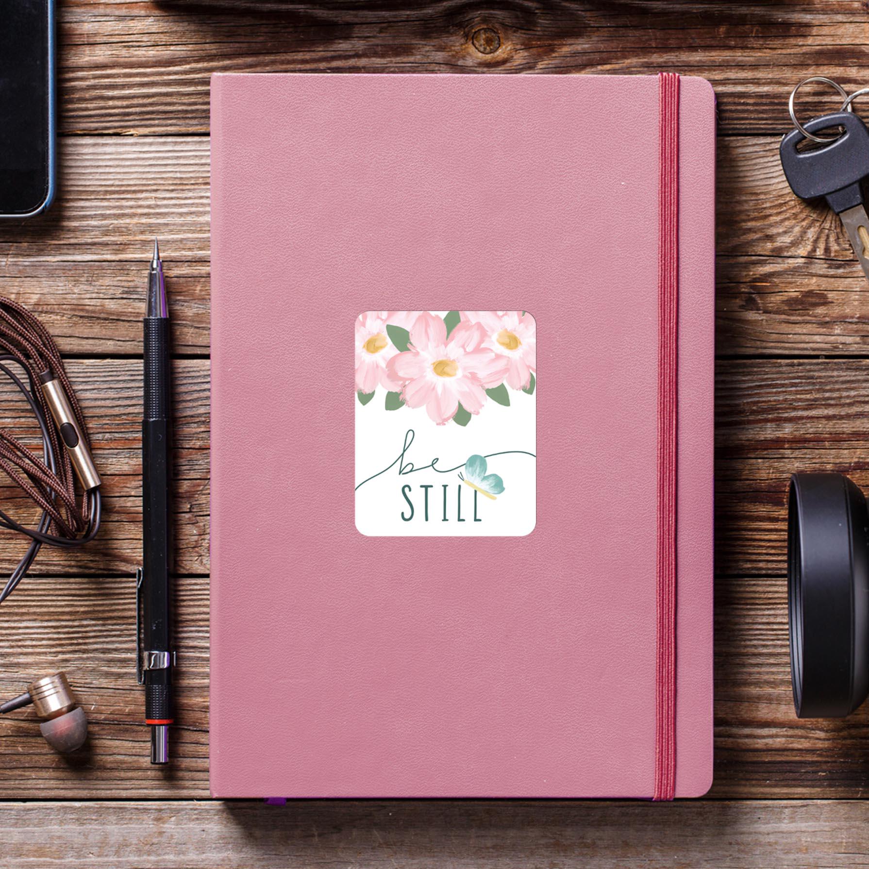 Be Still Christian Sticker - Psalm 46:10 Floral Vinyl Sticker