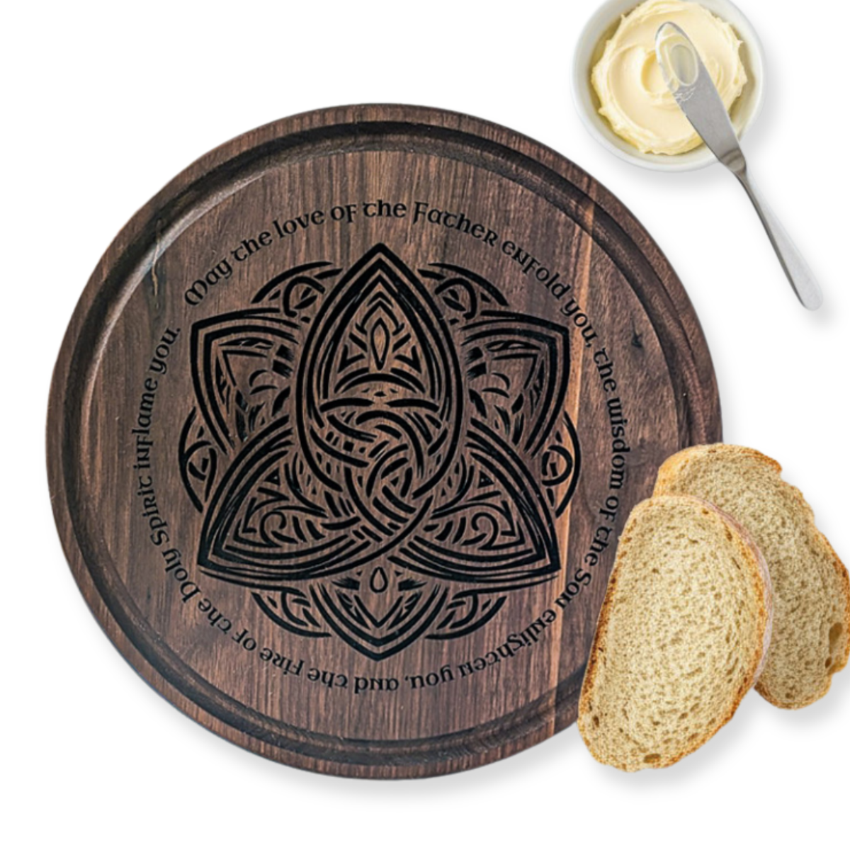 Celtic Trinity Knot Cutting Board — Irish Blessing