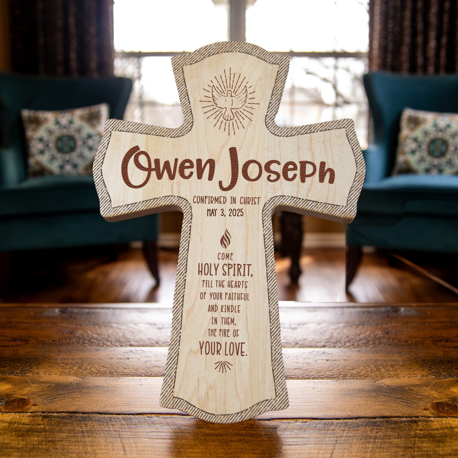 Confirmation Personalized Wood Cross - Engraved Religious Keepsake Gift