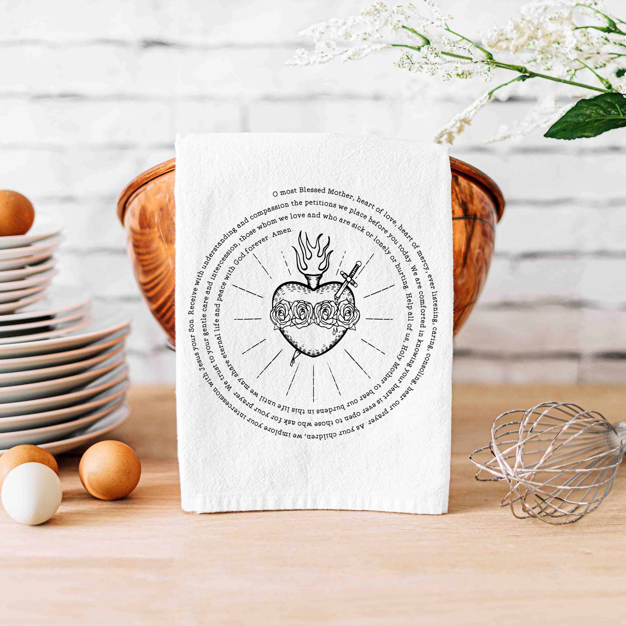 Immaculate Heart of Mary Kitchen Towel