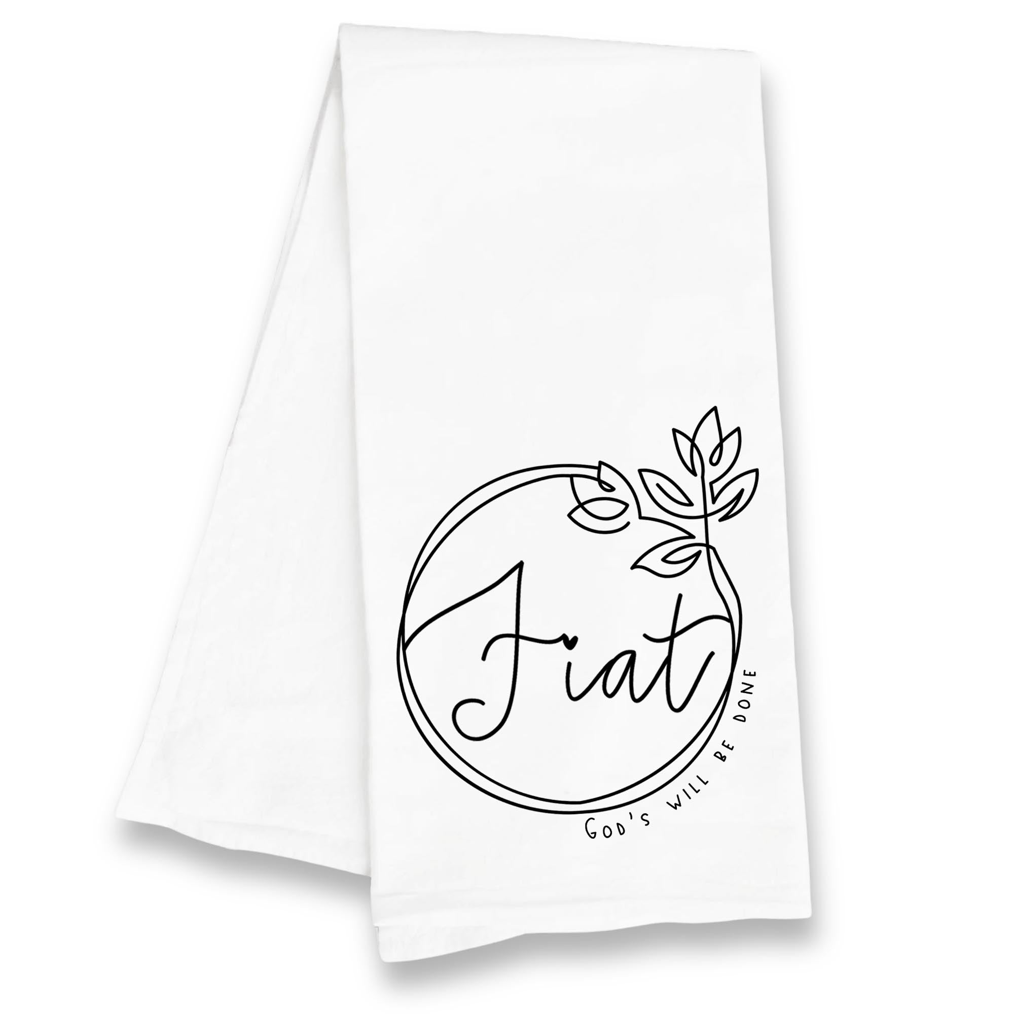 Fiat Catholic Kitchen Towel – Marian “Yes” & Catholic Faith Inspiration