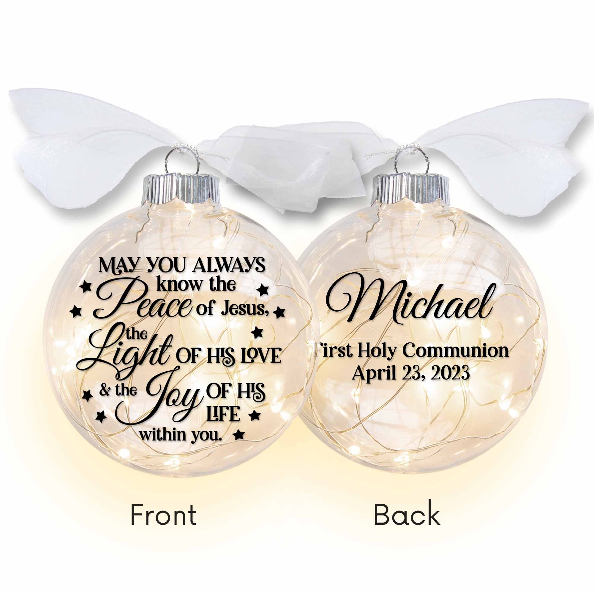 First Communion Lighted Christmas Ornament