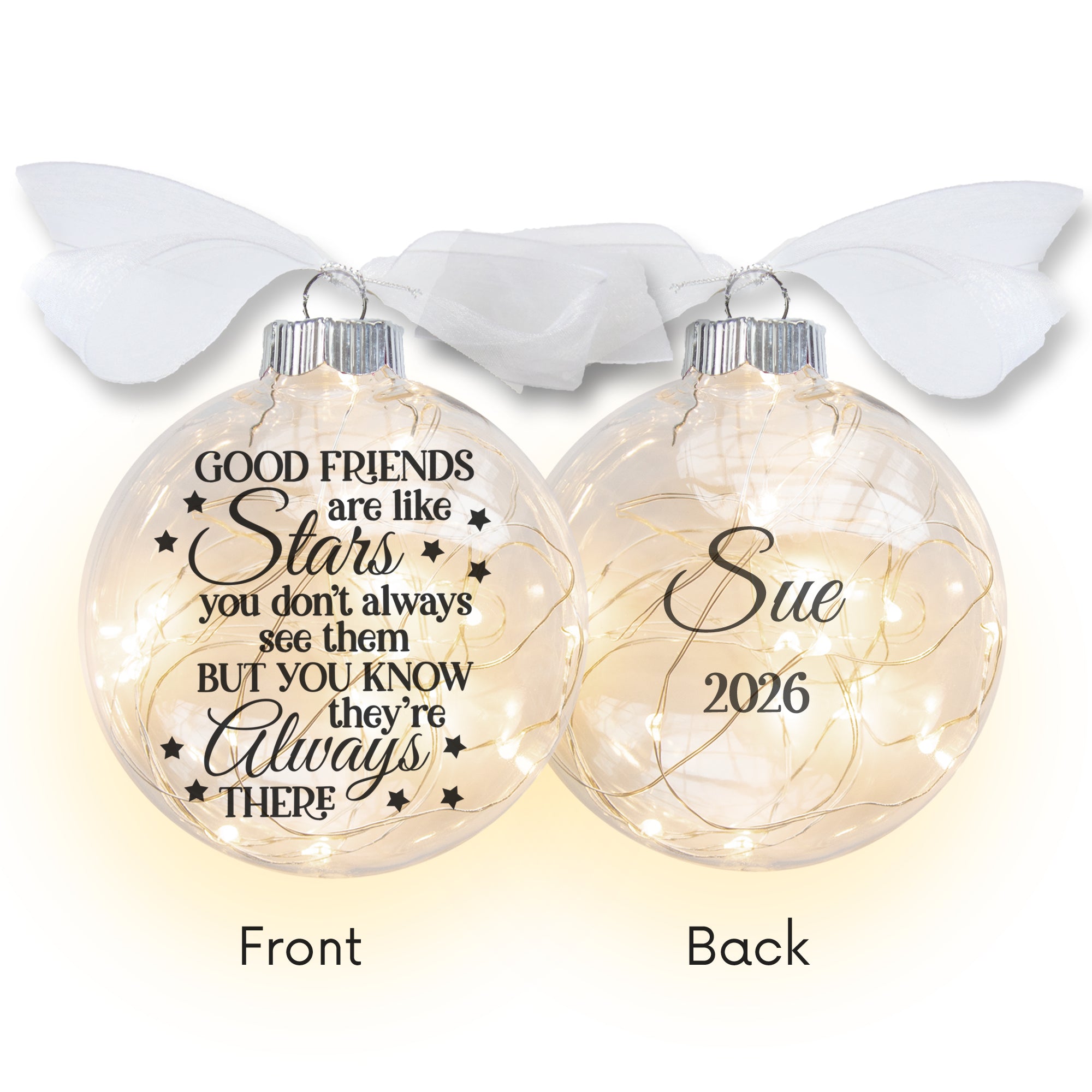 Long Distance Friendship Lighted Christmas Ornament
