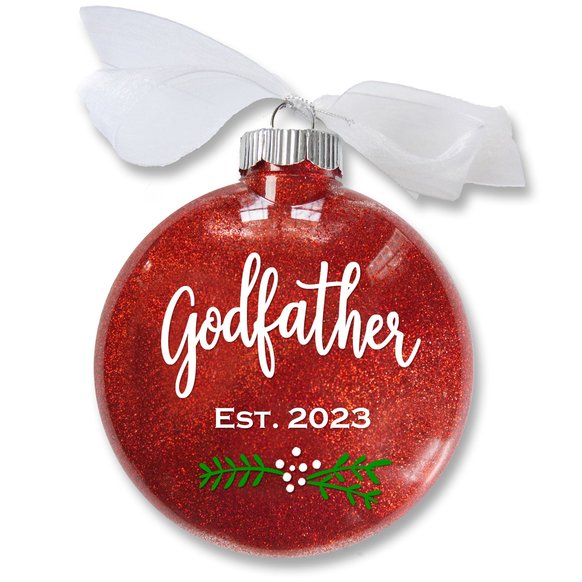 Godfather Glitter Christmas Ornament