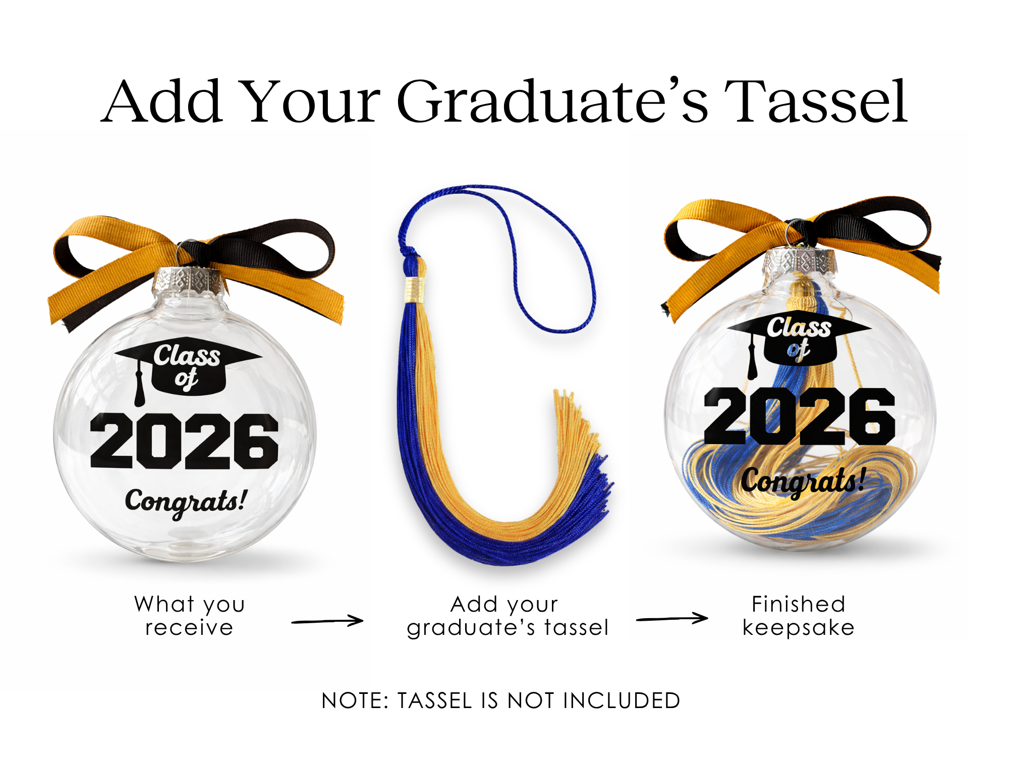 Graduation Tassel Ornament – Class of 2026 Keepsake Gift