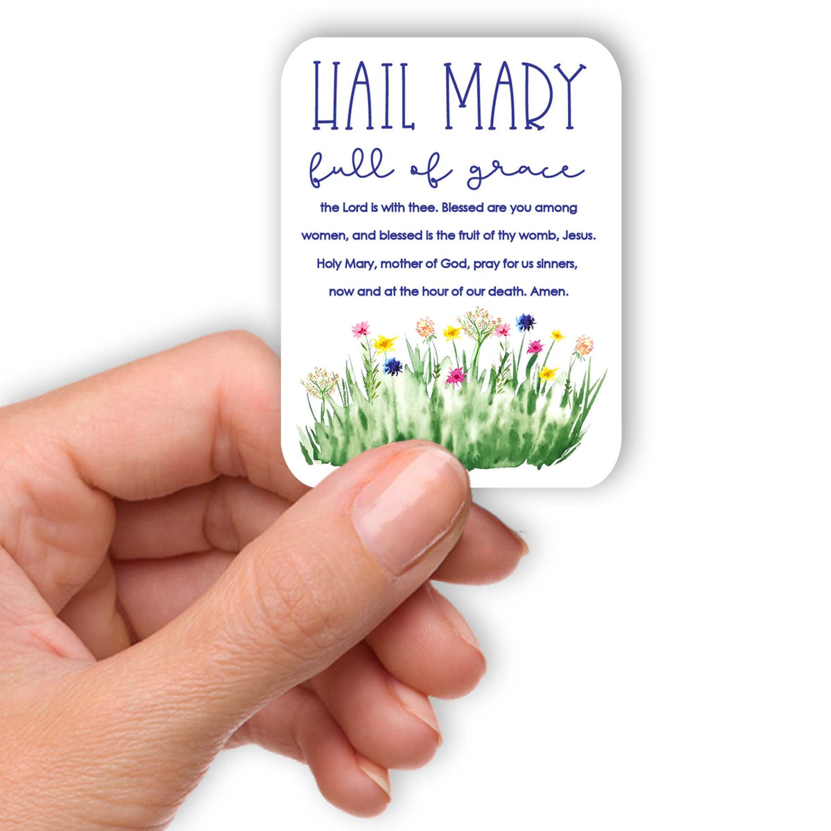 Hail Mary Waterproof Vinyl Sticker - Catholic Prayer & Devotion