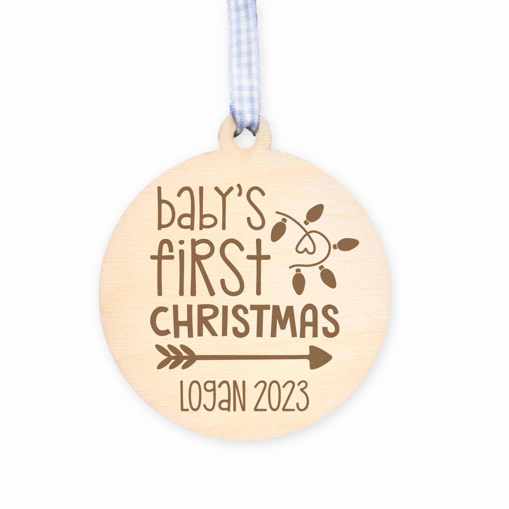 Baby's First Christmas Personalized Wood Ornament