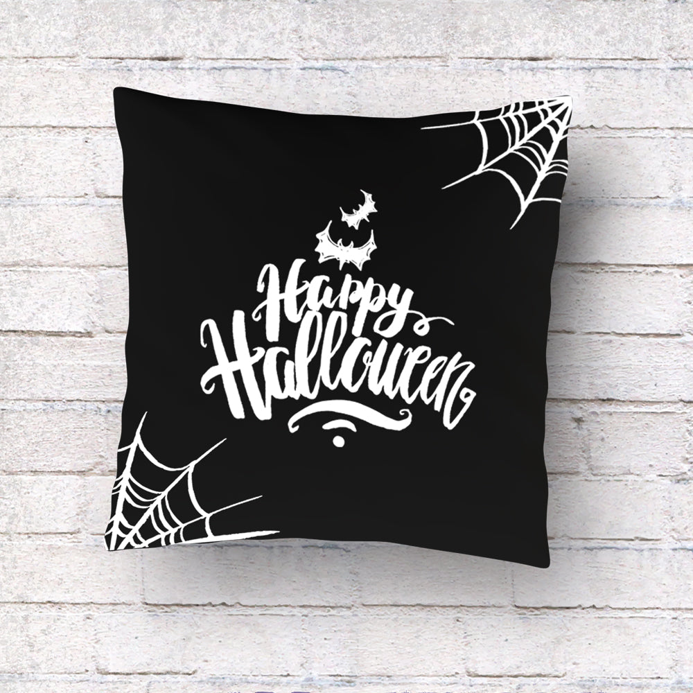 Happy Halloween Pillow Cover – Black or Natural Cotton Canvas