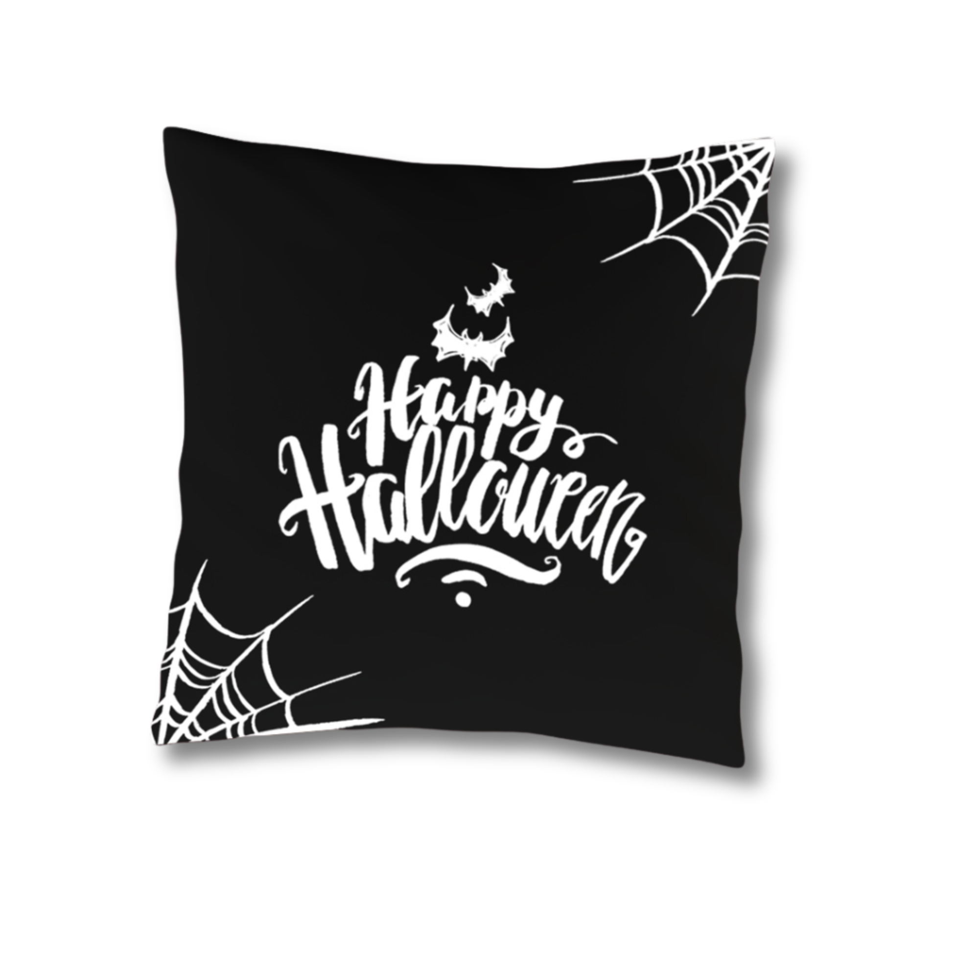 Happy Halloween Pillow Cover – Black or Natural Cotton Canvas