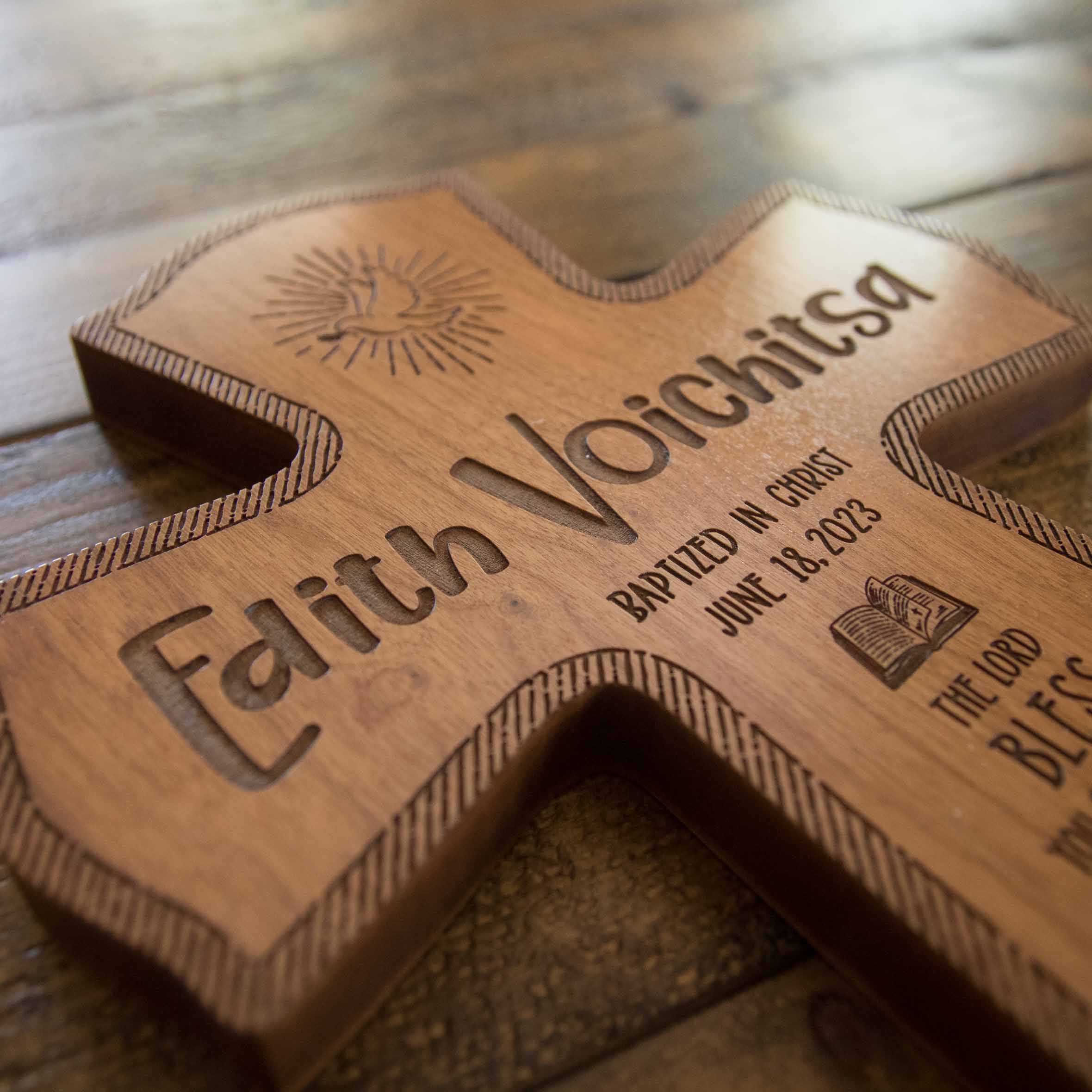 Baptism Personalized Wood Cross