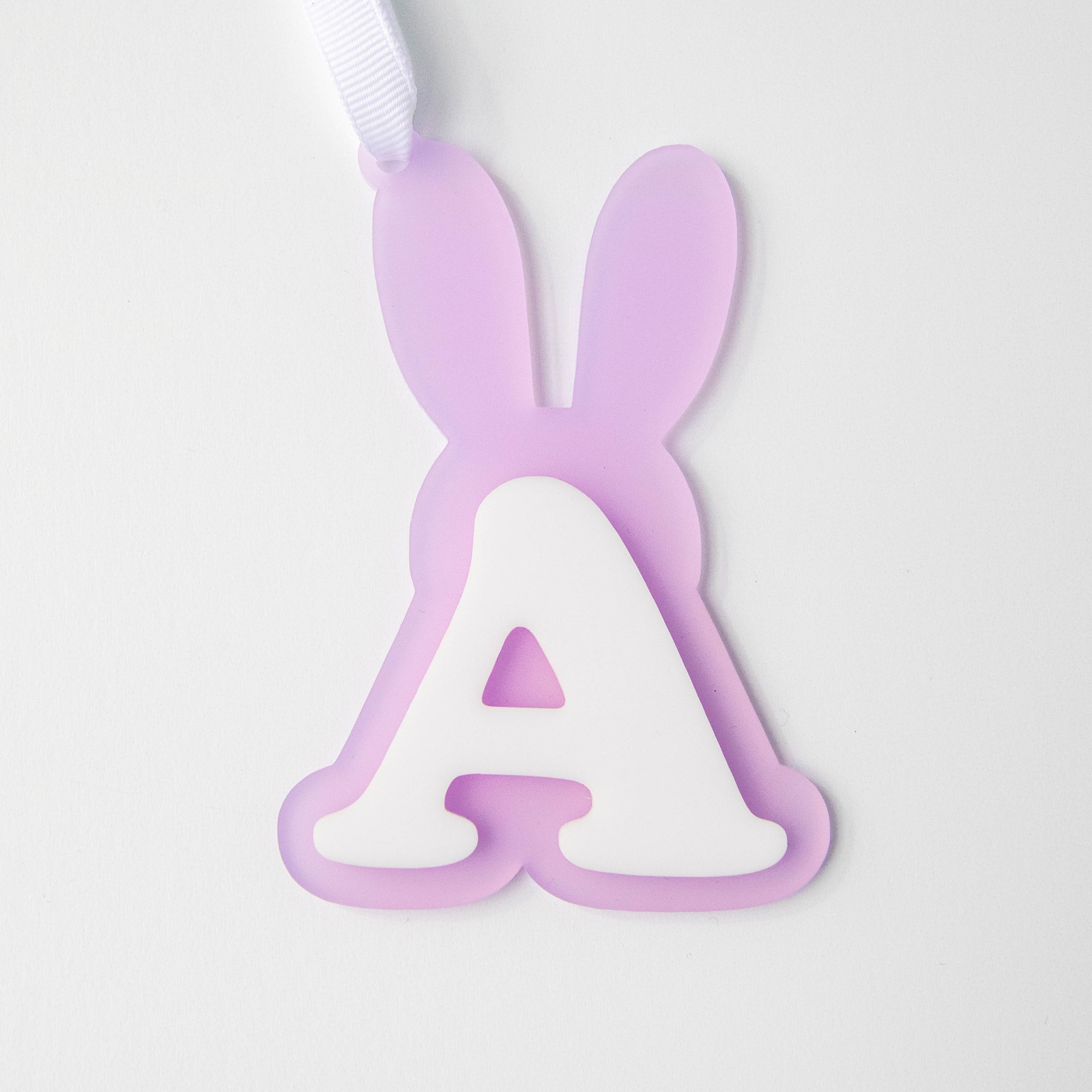 Easter Basket Name Tags, Bunny Ear Monogram Ornament, Personalized Easter Decoration