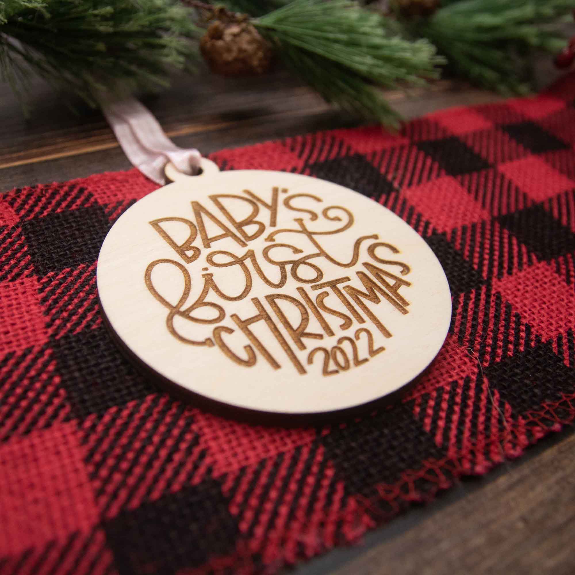 Baby's First Christmas Wood Ornament