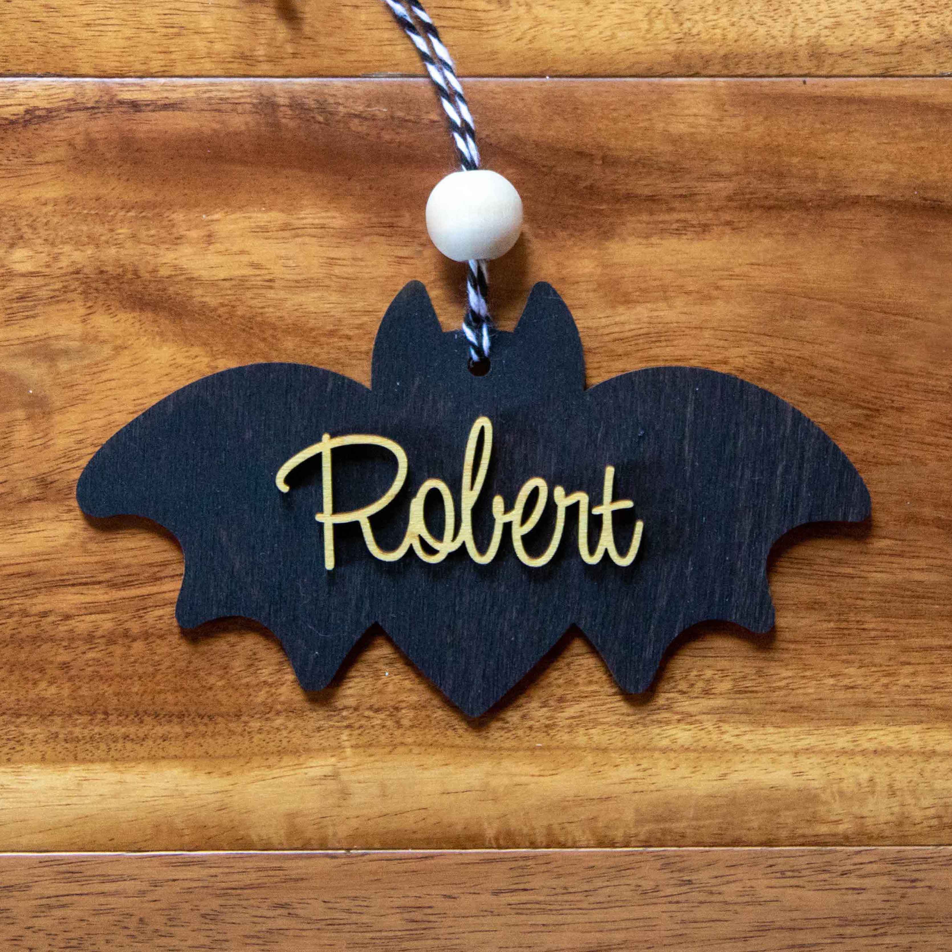 Halloween Ornament and Wood Gift Tags - Jack O' Lantern, Ghost, Bat & Cat