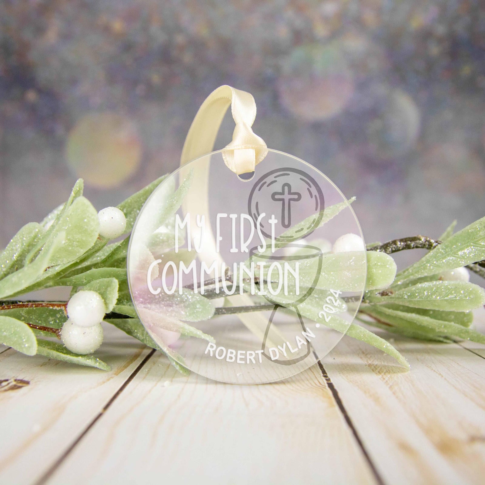 My First Communion Acrylic Christmas Ornament (Classic Chalice)