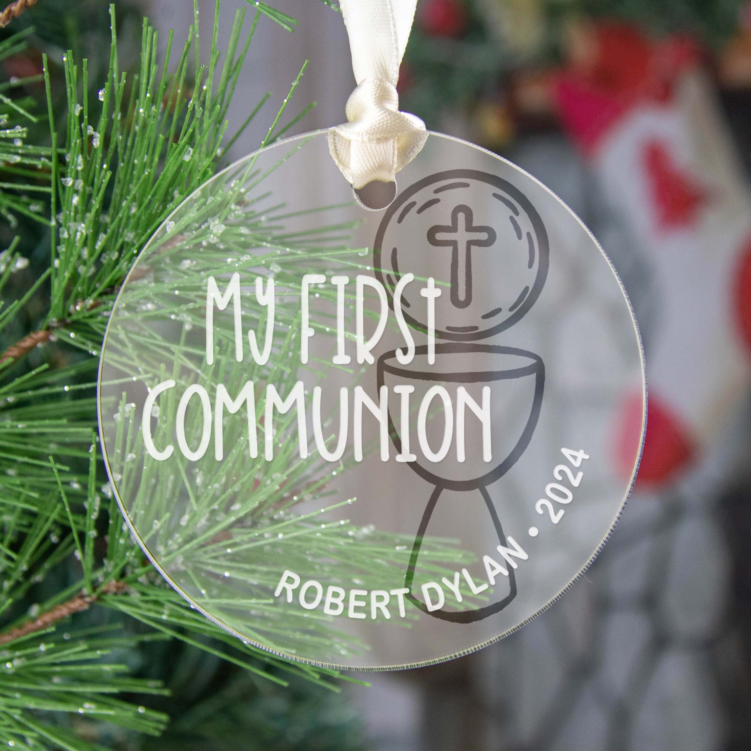 My First Communion Acrylic Christmas Ornament (Classic Chalice)