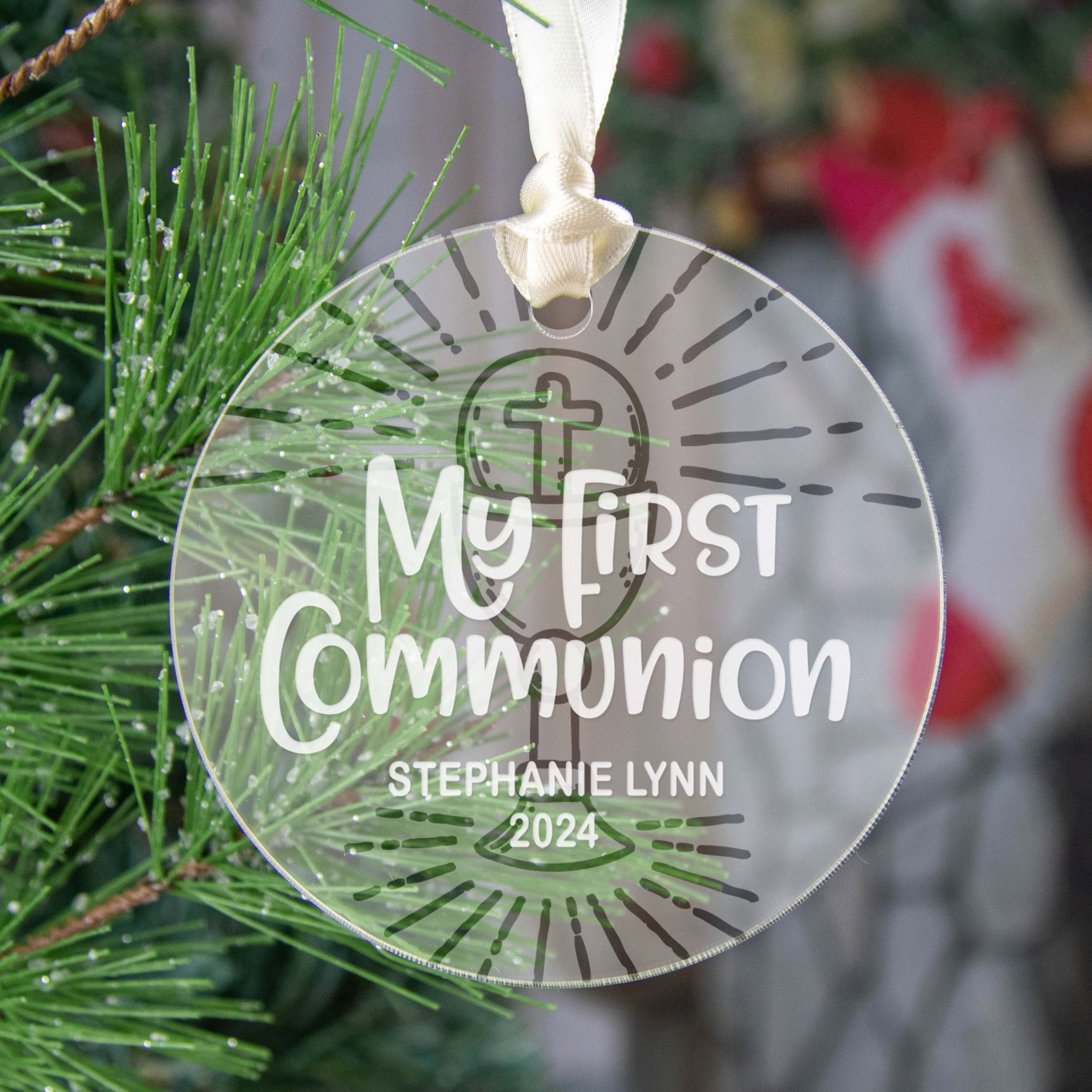 My First Communion Acrylic Christmas Ornament (Radiant Eucharist)