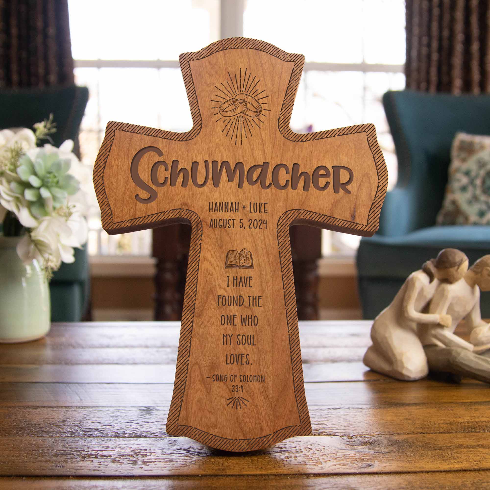 Wedding store Cross for Couple, Wedding Gift Cross With Names, Love Personalized Wood Wedding Cross | Personalized wood love wedding cross,