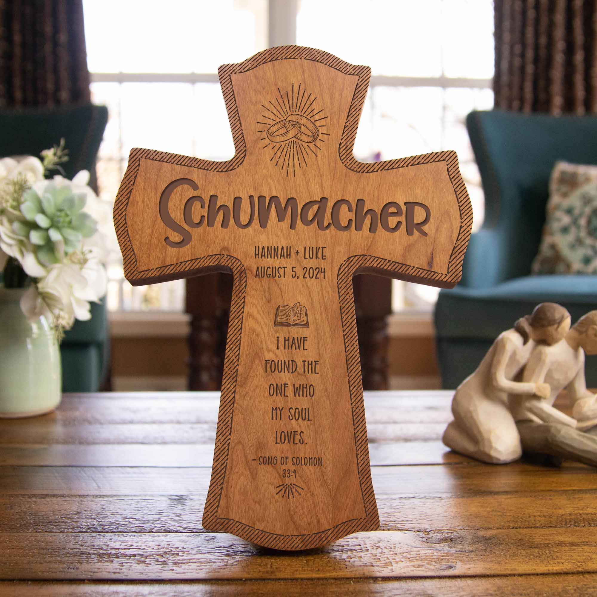 Personalized Wedding Gift, Marriage Wood Cross