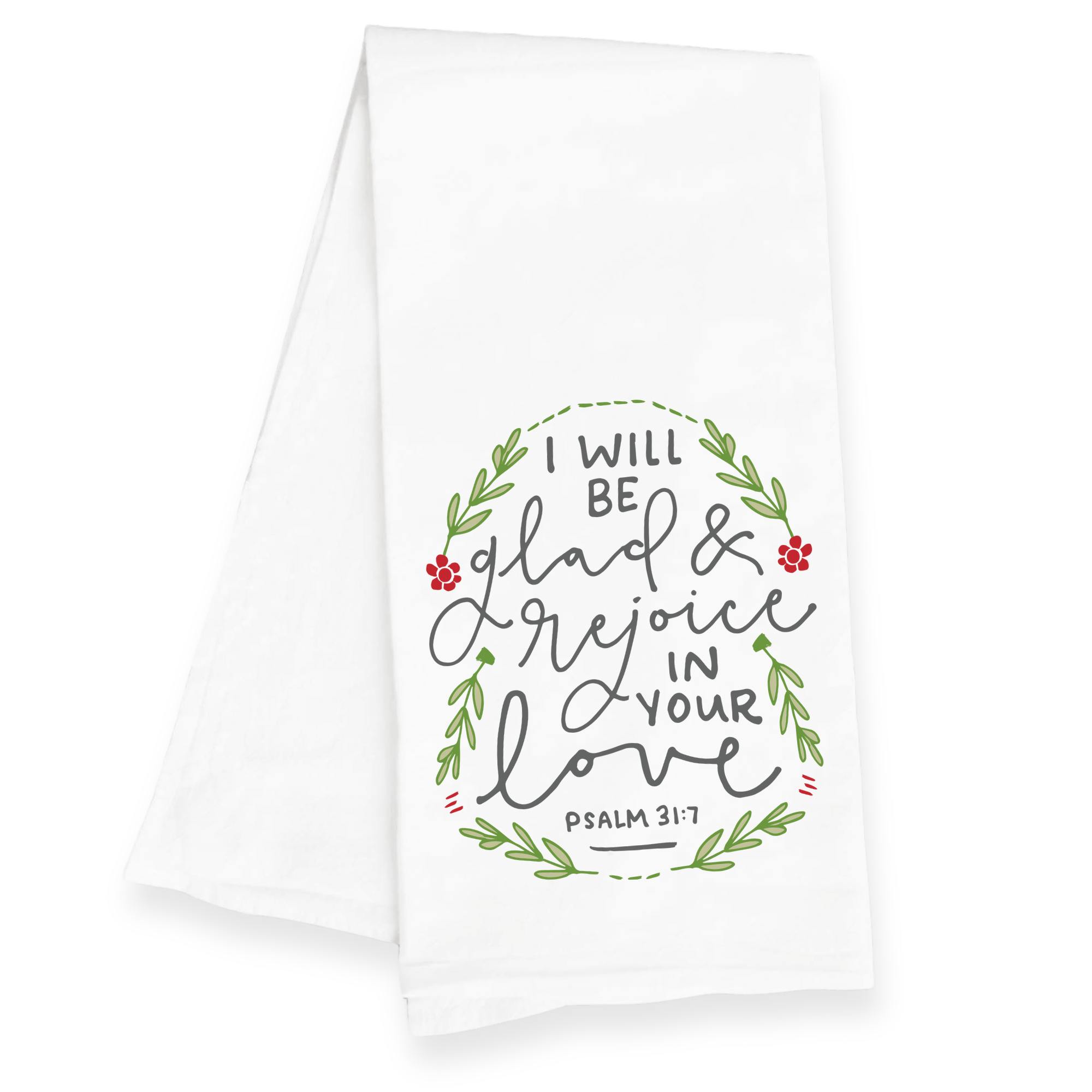 Christian Christmas & New Year Kitchen Towel – Psalm 31:7 Rejoice