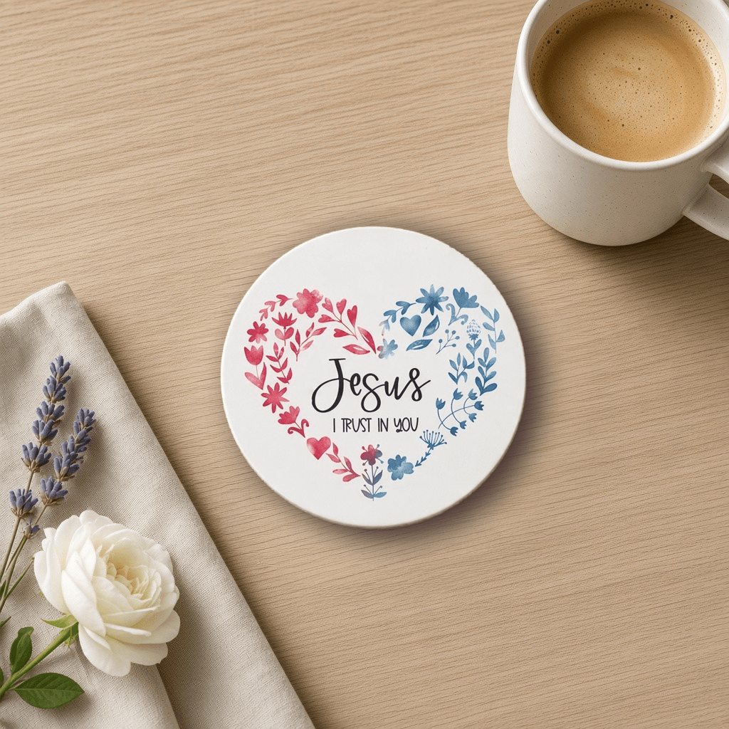 Jesus, I Trust in You Stone Coaster — Divine Mercy - Firefly Wishes
