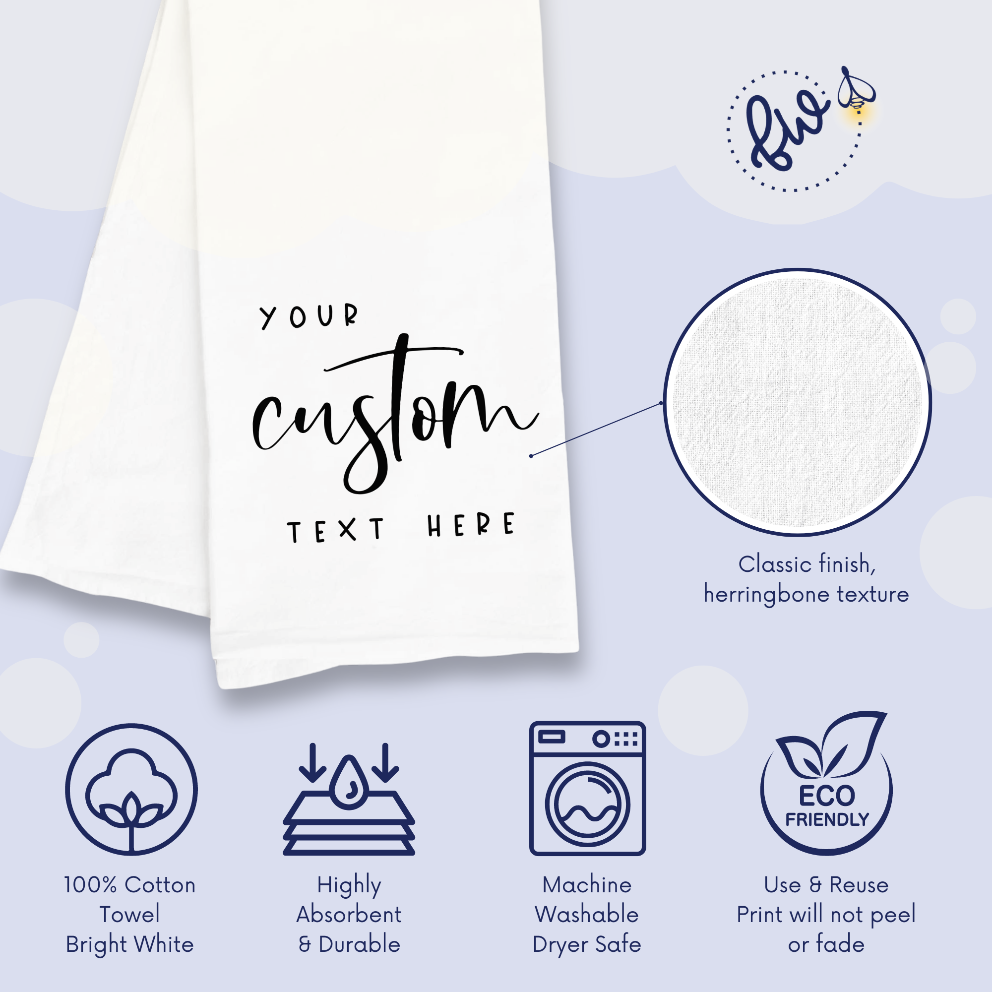 Custom Design Kitchen Towel - Create Your Own Design - Your Text Here