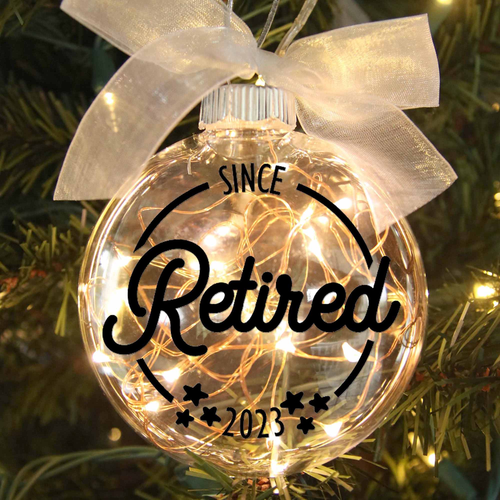 Retirement Lighted Christmas Ornament
