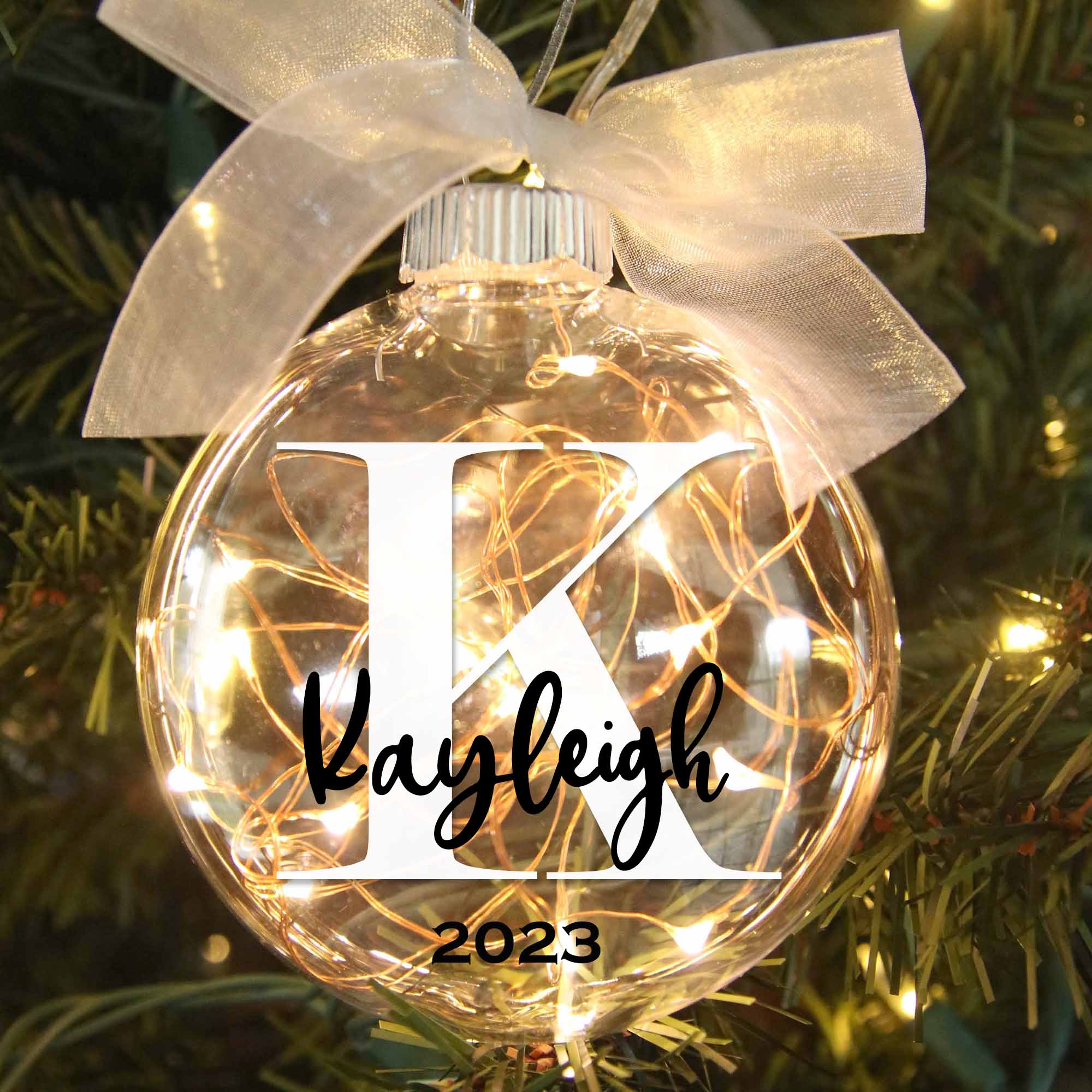 Personalized Monogram Lighted Christmas Ornament