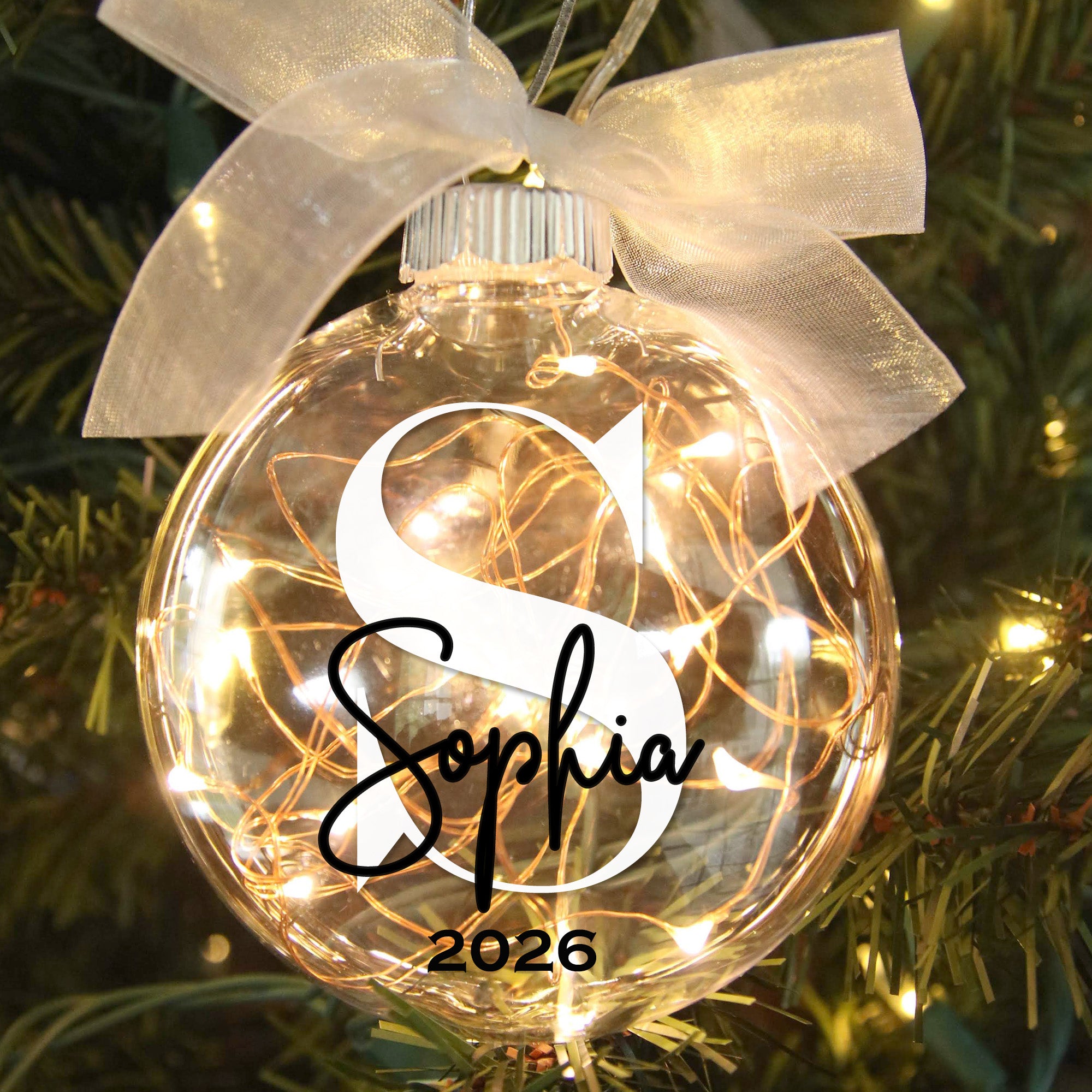Personalized Monogram Lighted Christmas Ornament