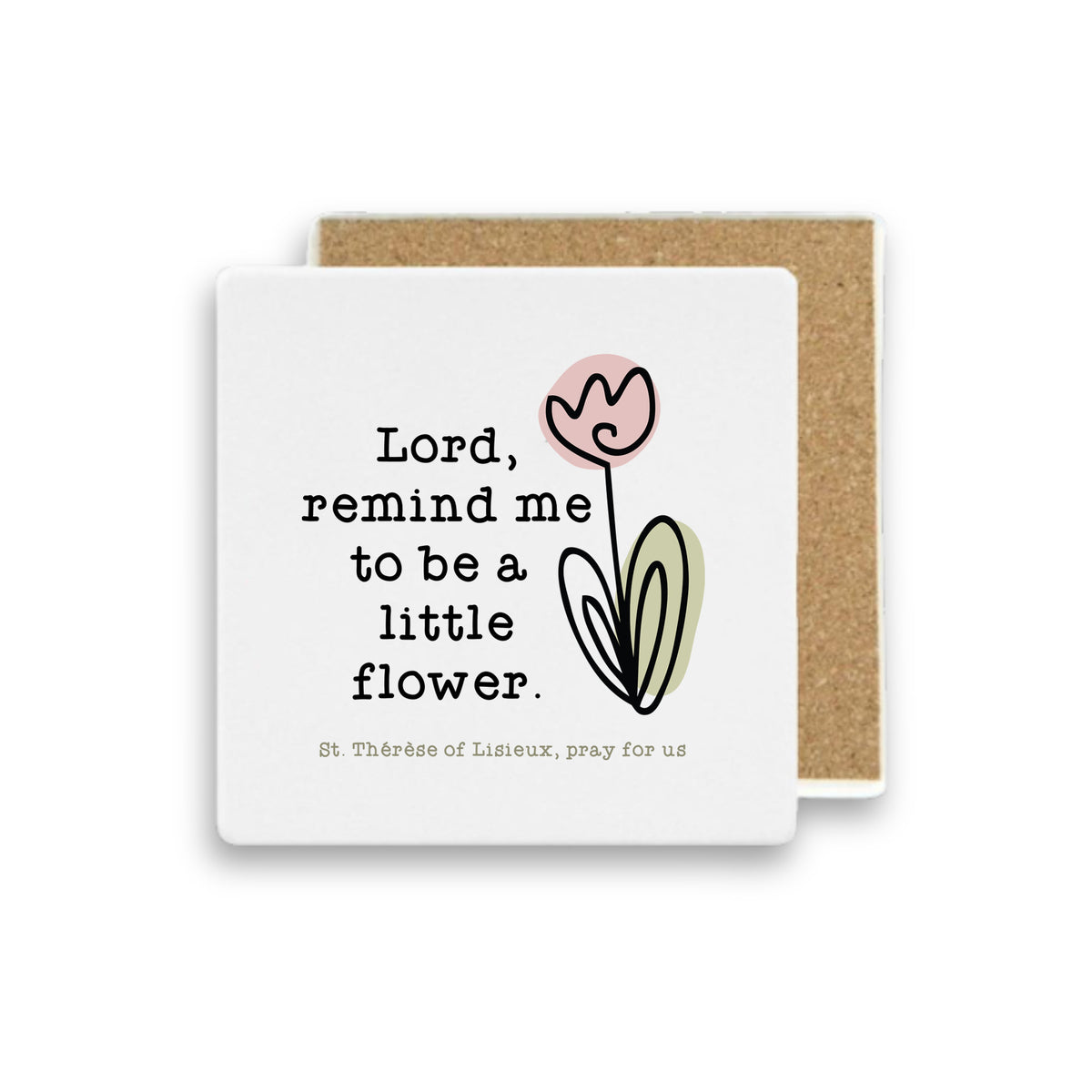 Little Flower Stone Coaster — St. Thérèse of Lisieux
