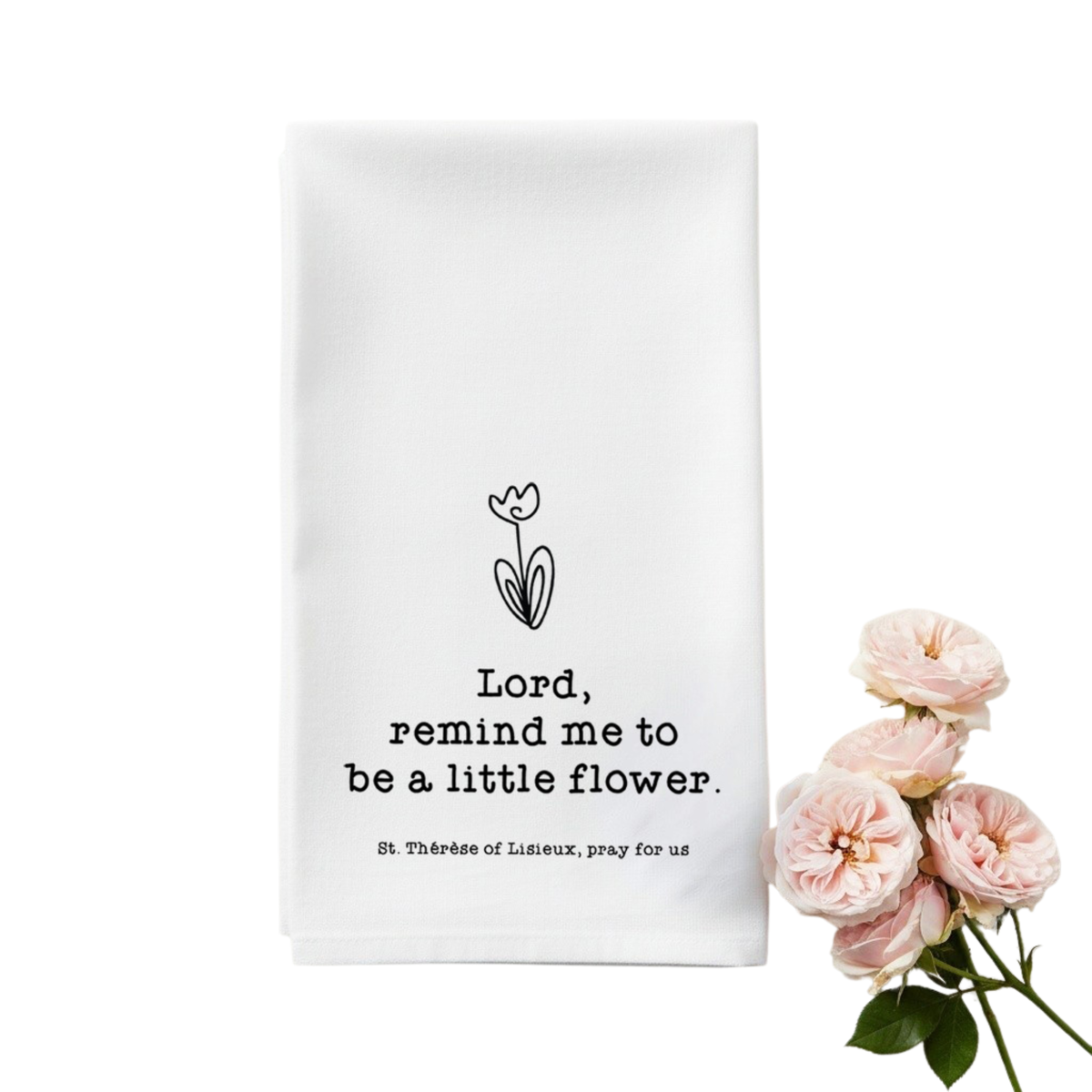 Little Flower Kitchen Towel — St. Thérèse of Lisieux