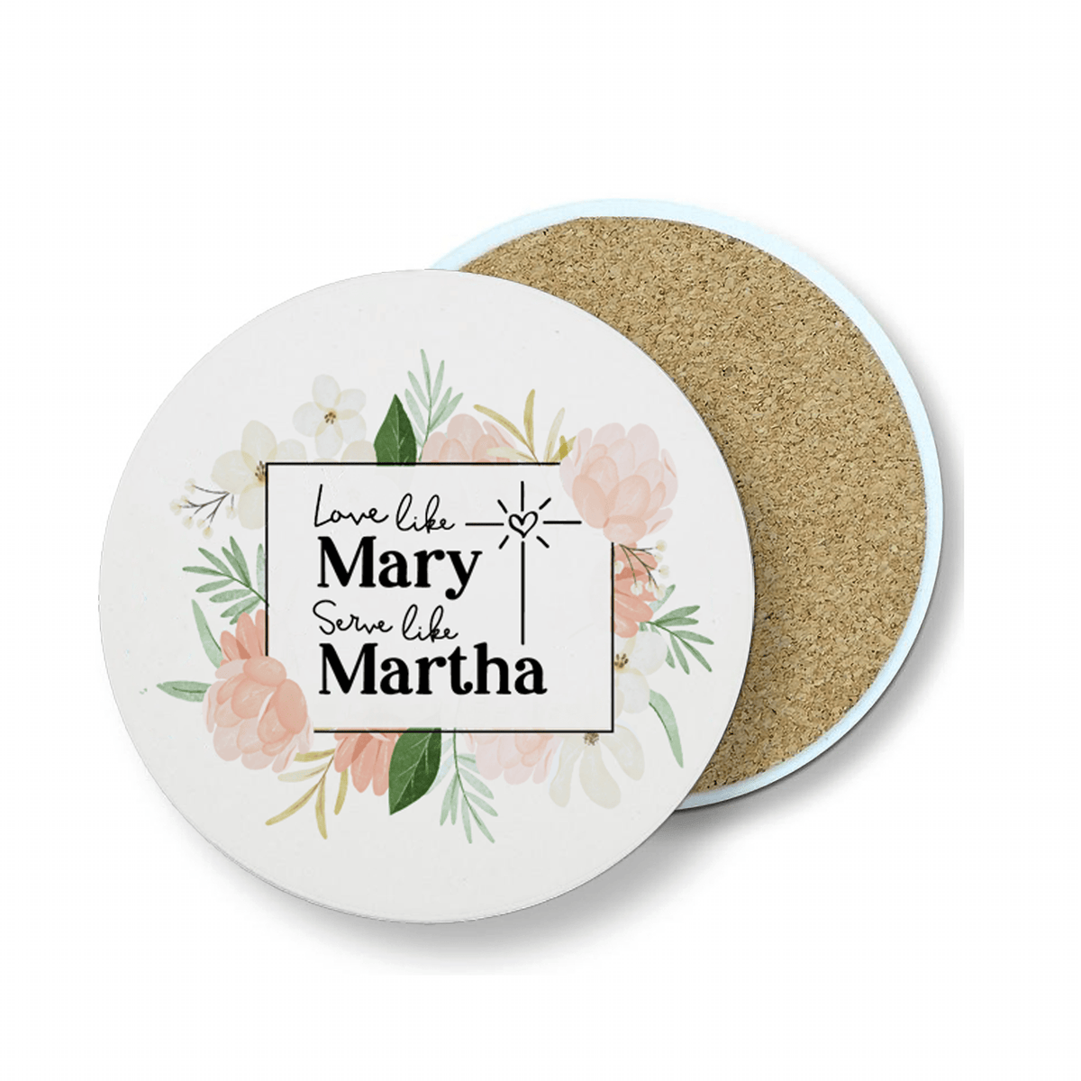 Love Like Mary, Serve Like Martha Stone Coaster - Firefly Wishes