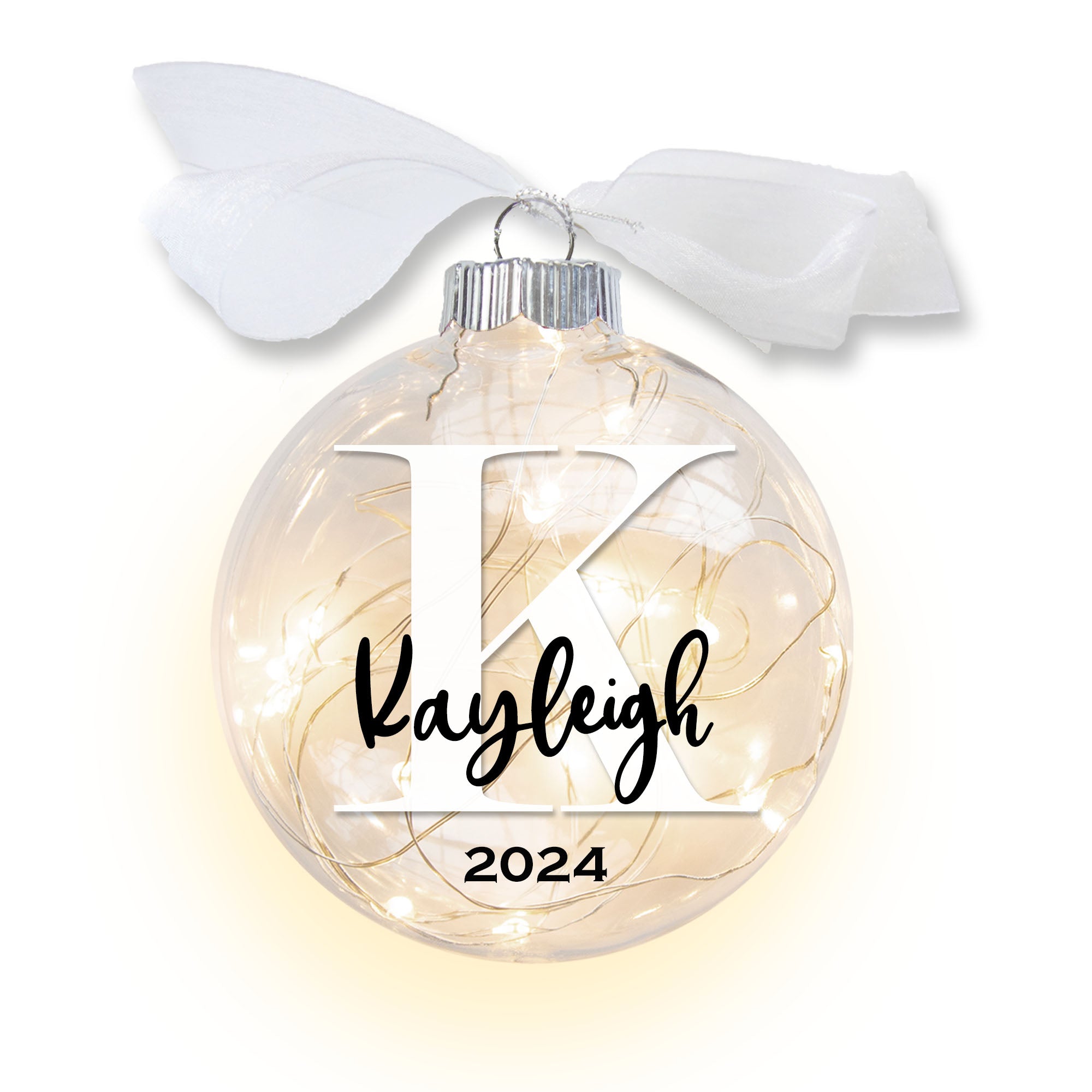 Personalized Monogram Lighted Christmas Ornament