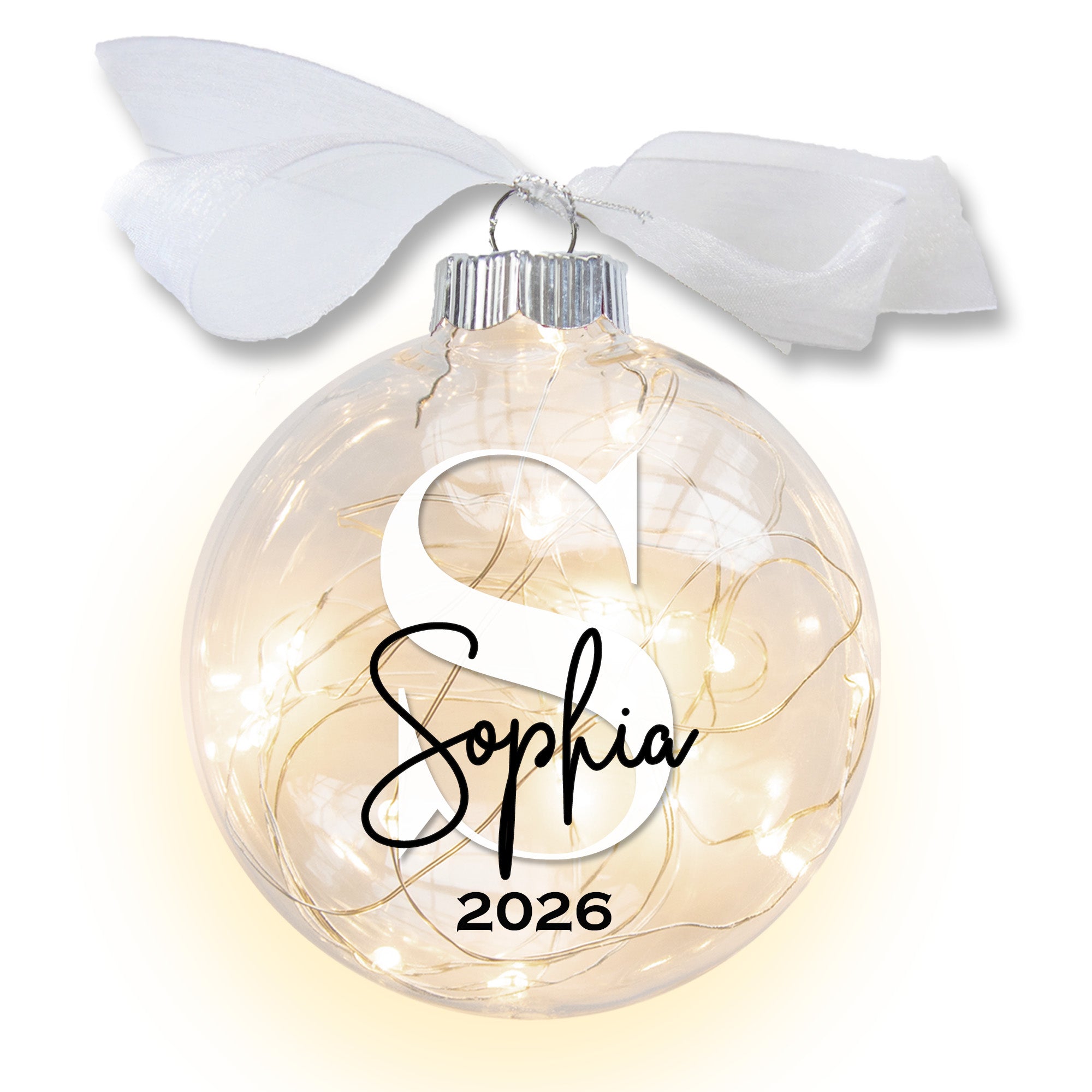 Personalized Monogram Lighted Christmas Ornament
