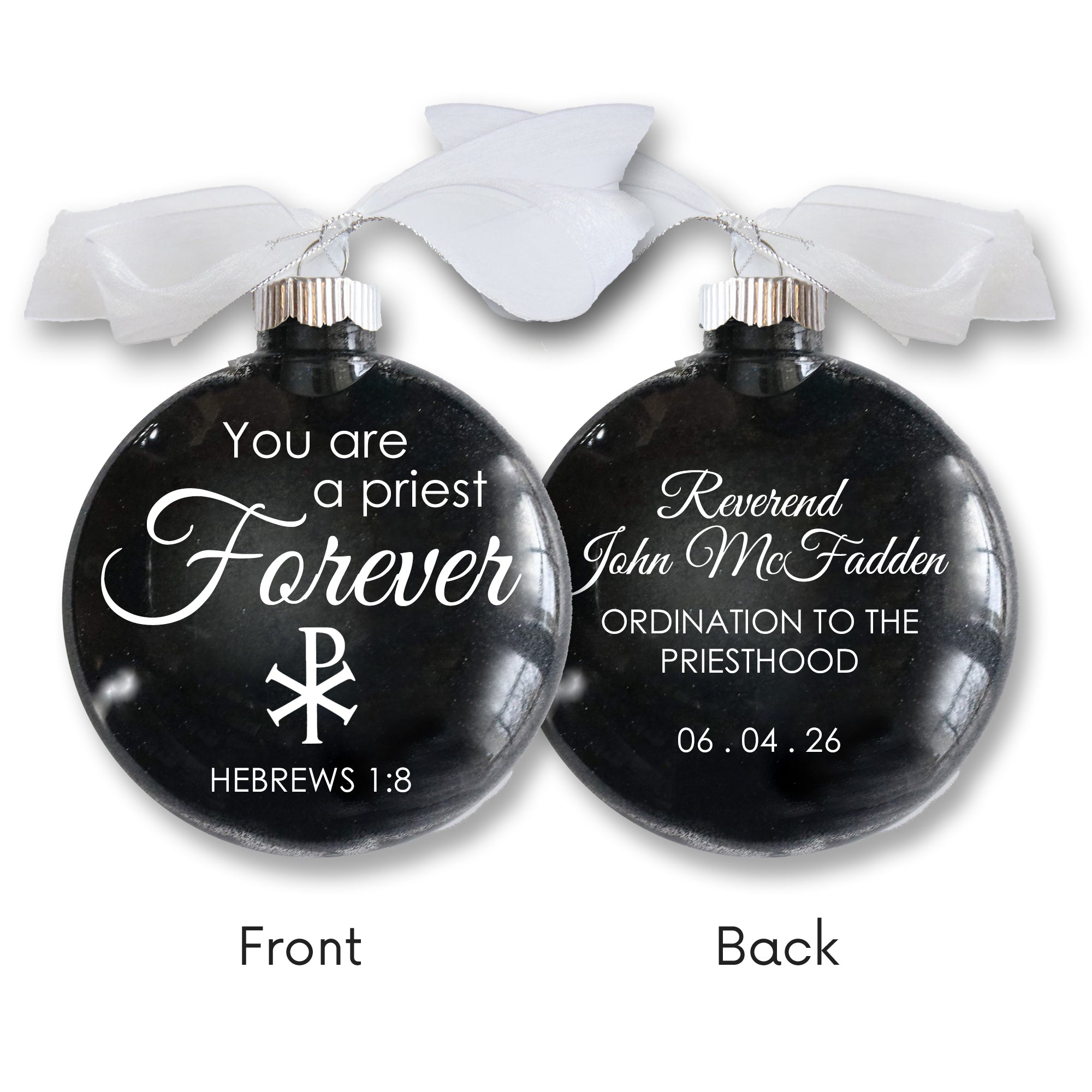 Catholic Priest Glitter Christmas Ornament