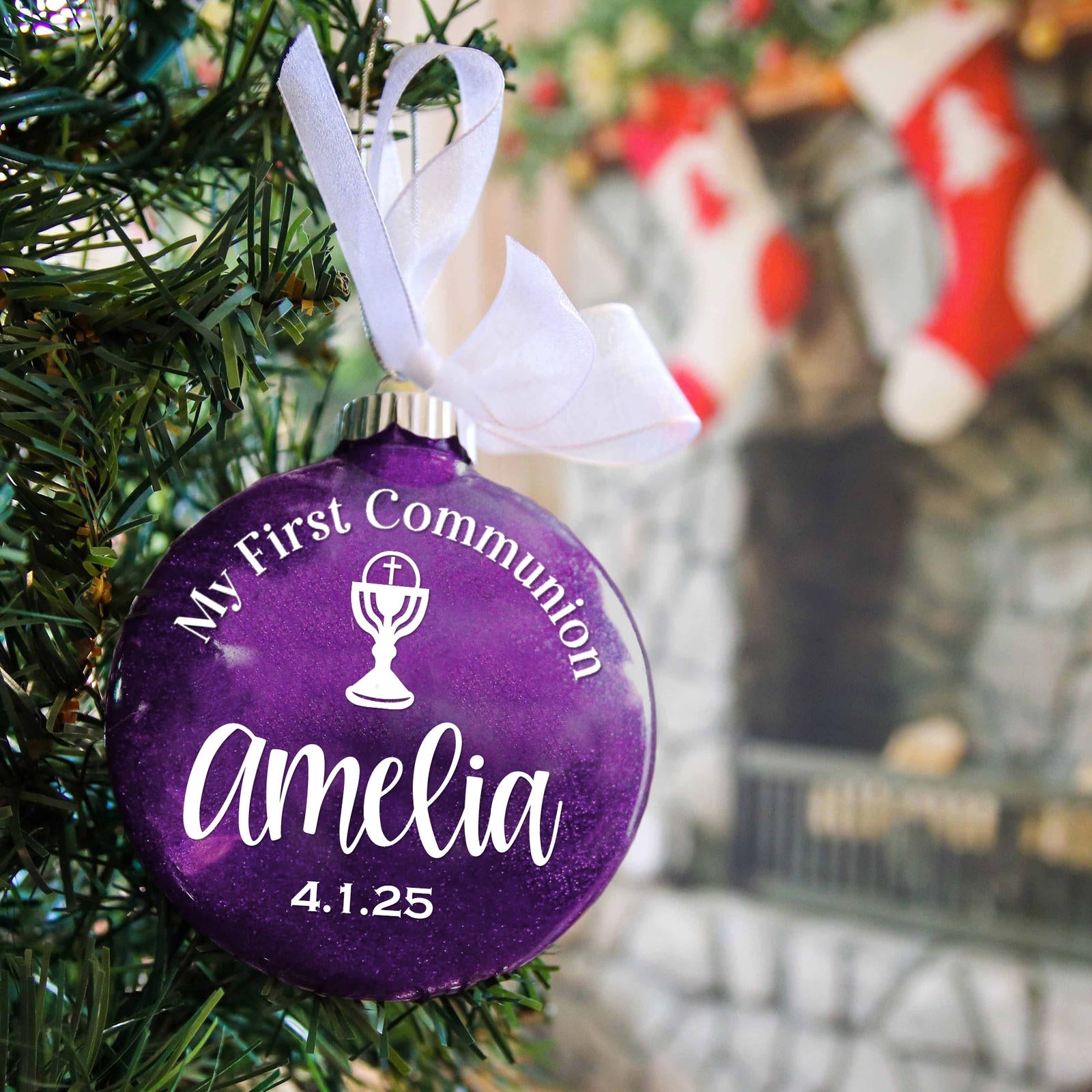 First Communion Glitter Christmas Ornament