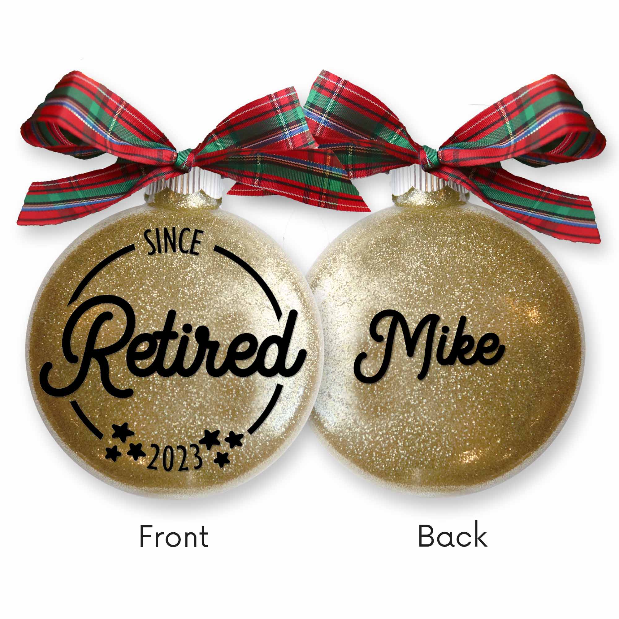 Retirement Glitter Christmas Ornament
